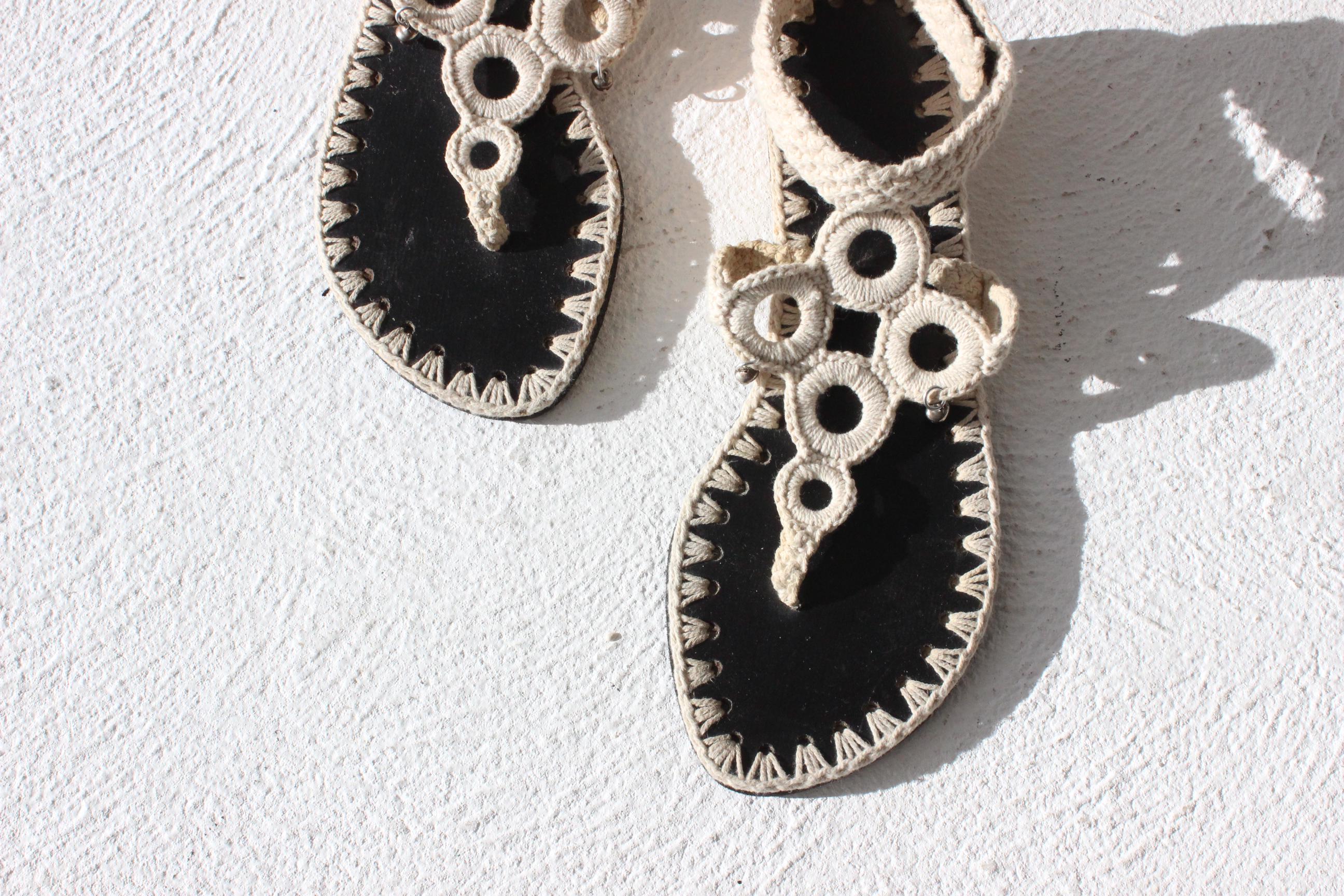 FUTURISM Y2K Crochet Sandals ~ Euro 40