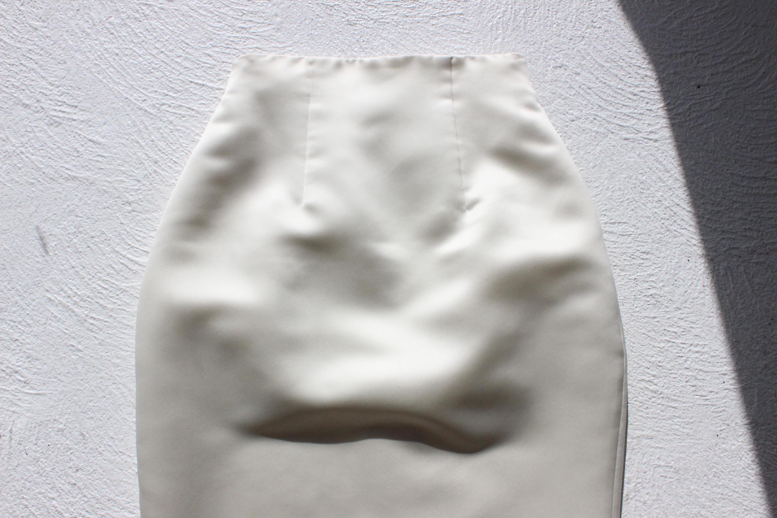 80s Duchess Satin High Waist Full Length Maxi Column Skirt