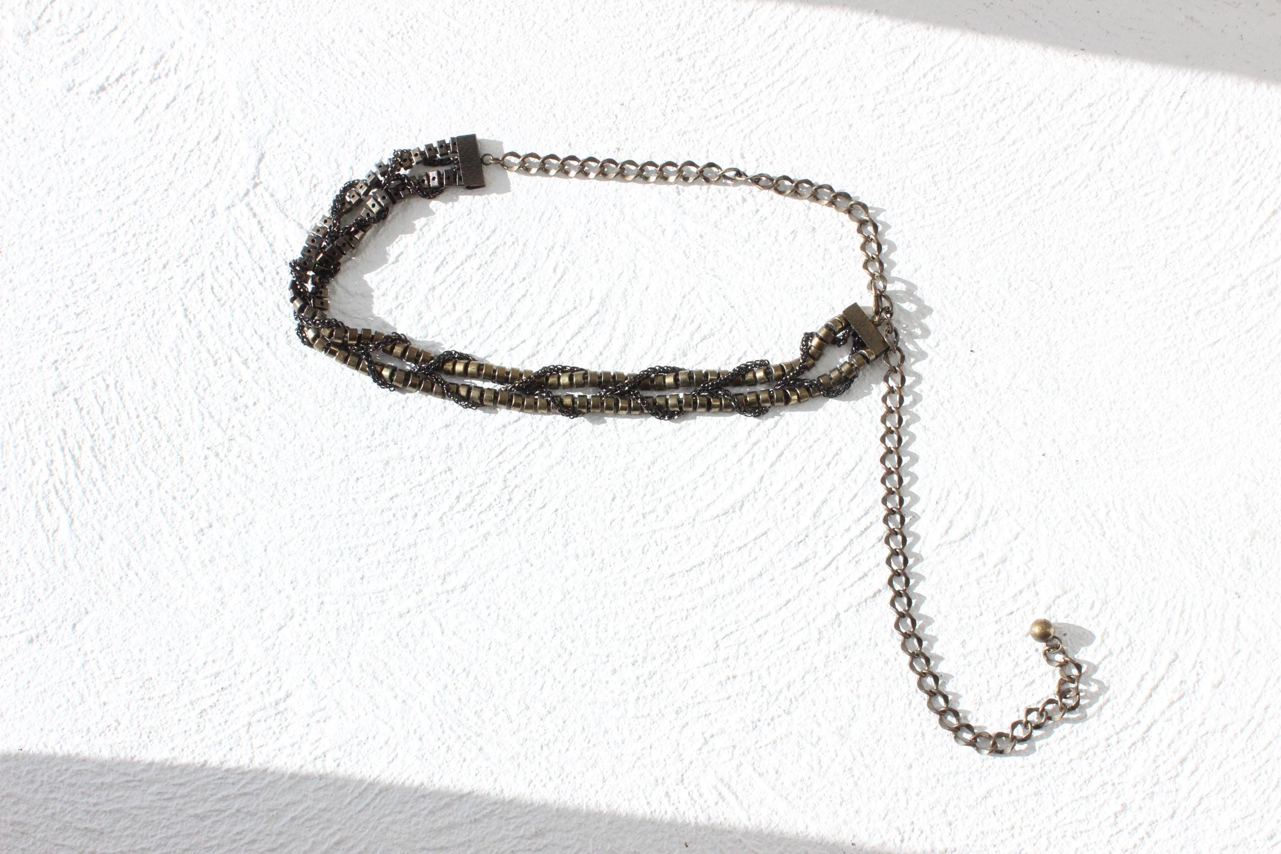 FUTURISM Y2K Industrial Metal Chain Belt