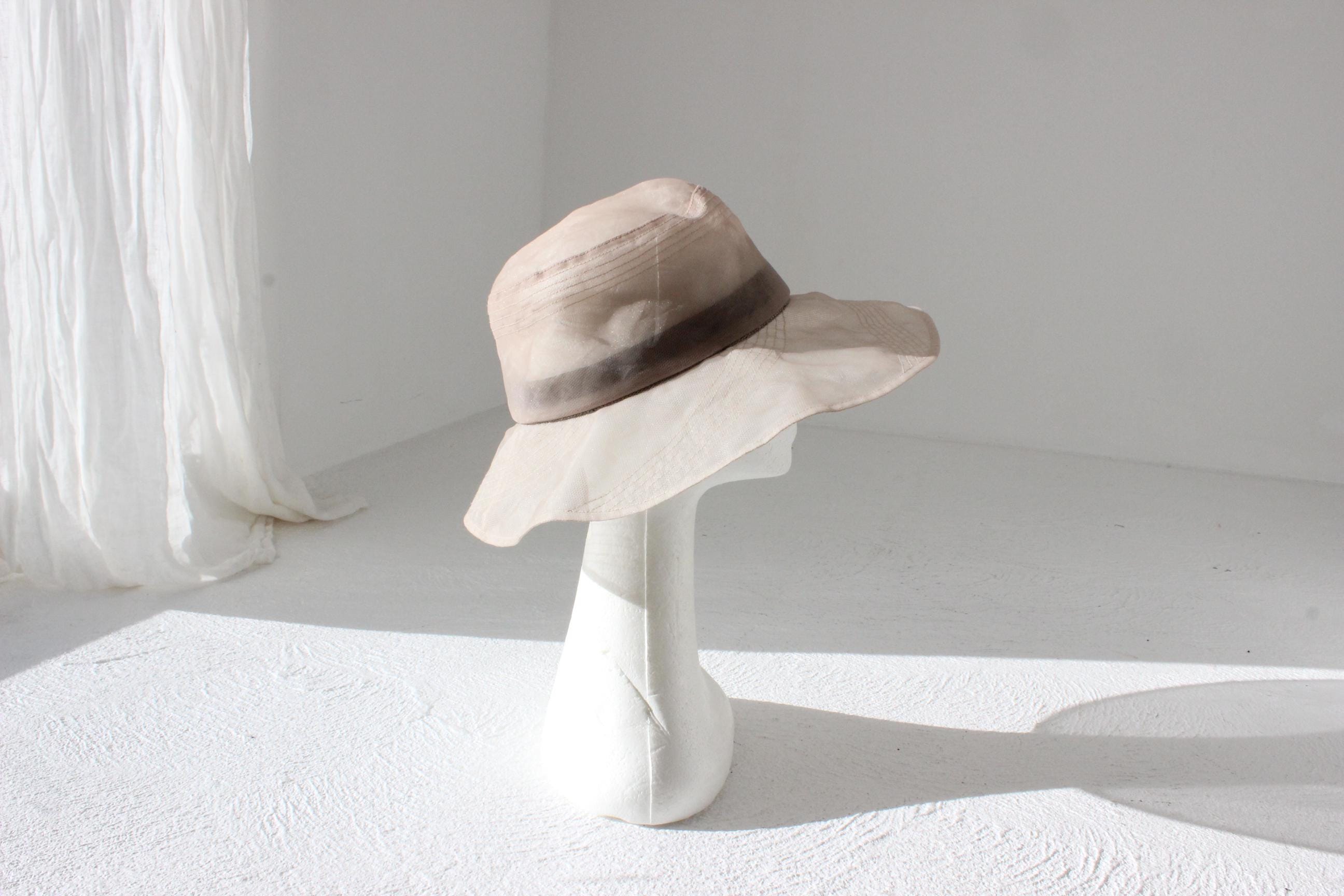 FUTURISM Sheer Mauve Organza & Mesh Soft Brim Hat