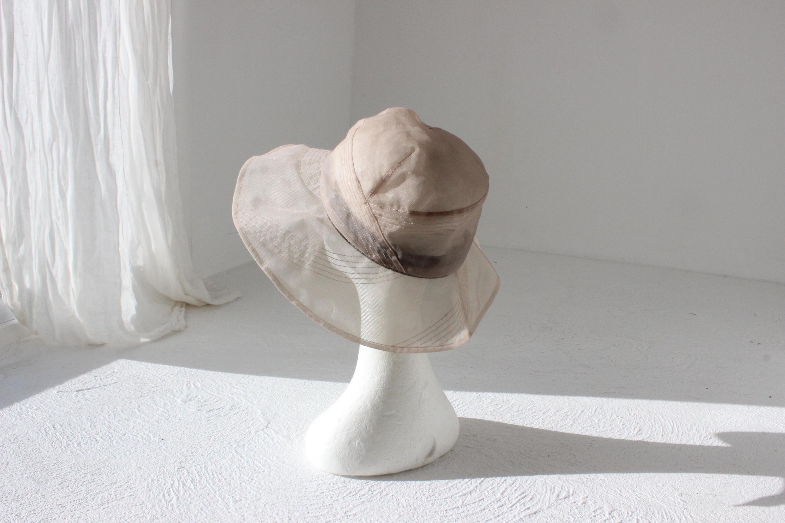 FUTURISM Sheer Mauve Organza & Mesh Soft Brim Hat