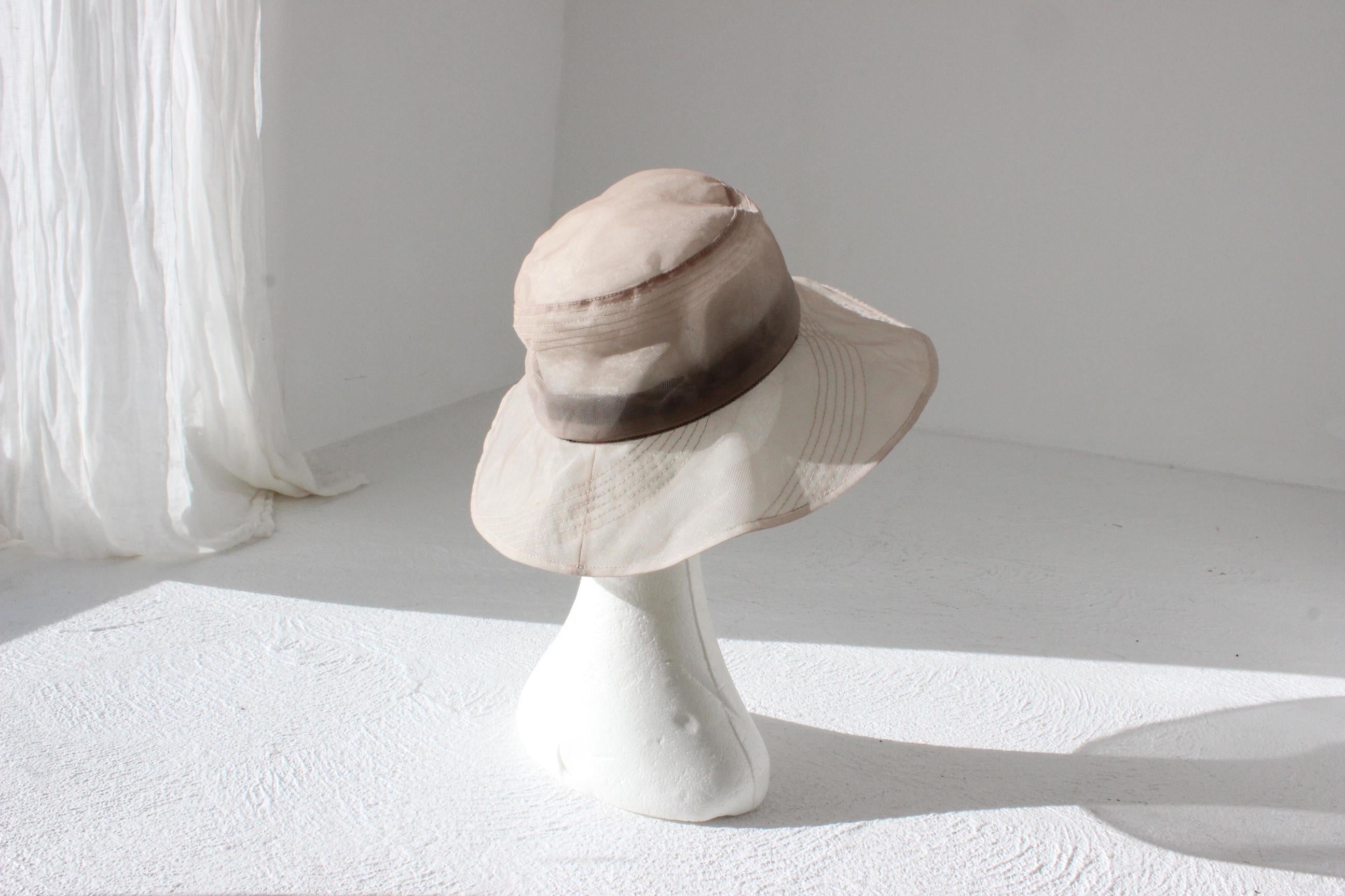 FUTURISM Sheer Mauve Organza & Mesh Soft Brim Hat
