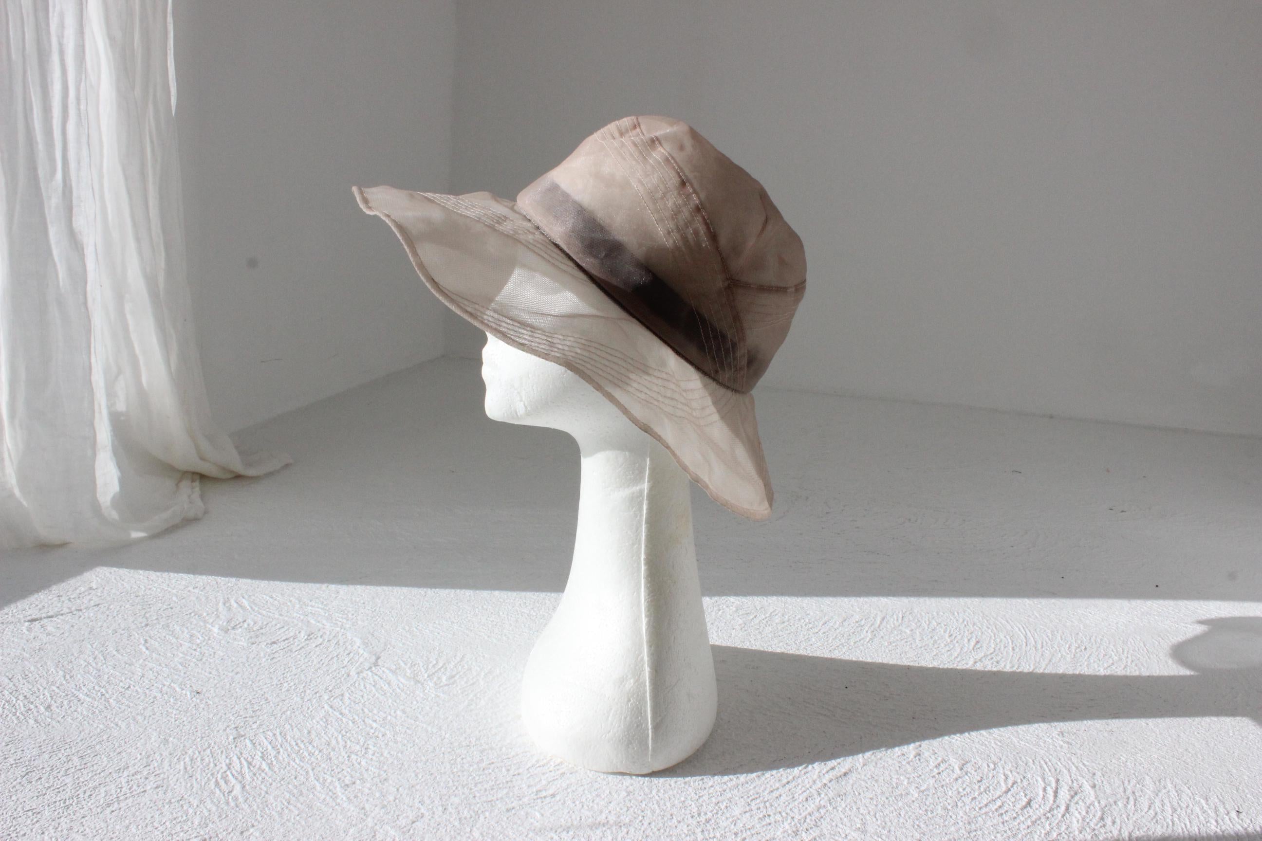FUTURISM Sheer Mauve Organza & Mesh Soft Brim Hat