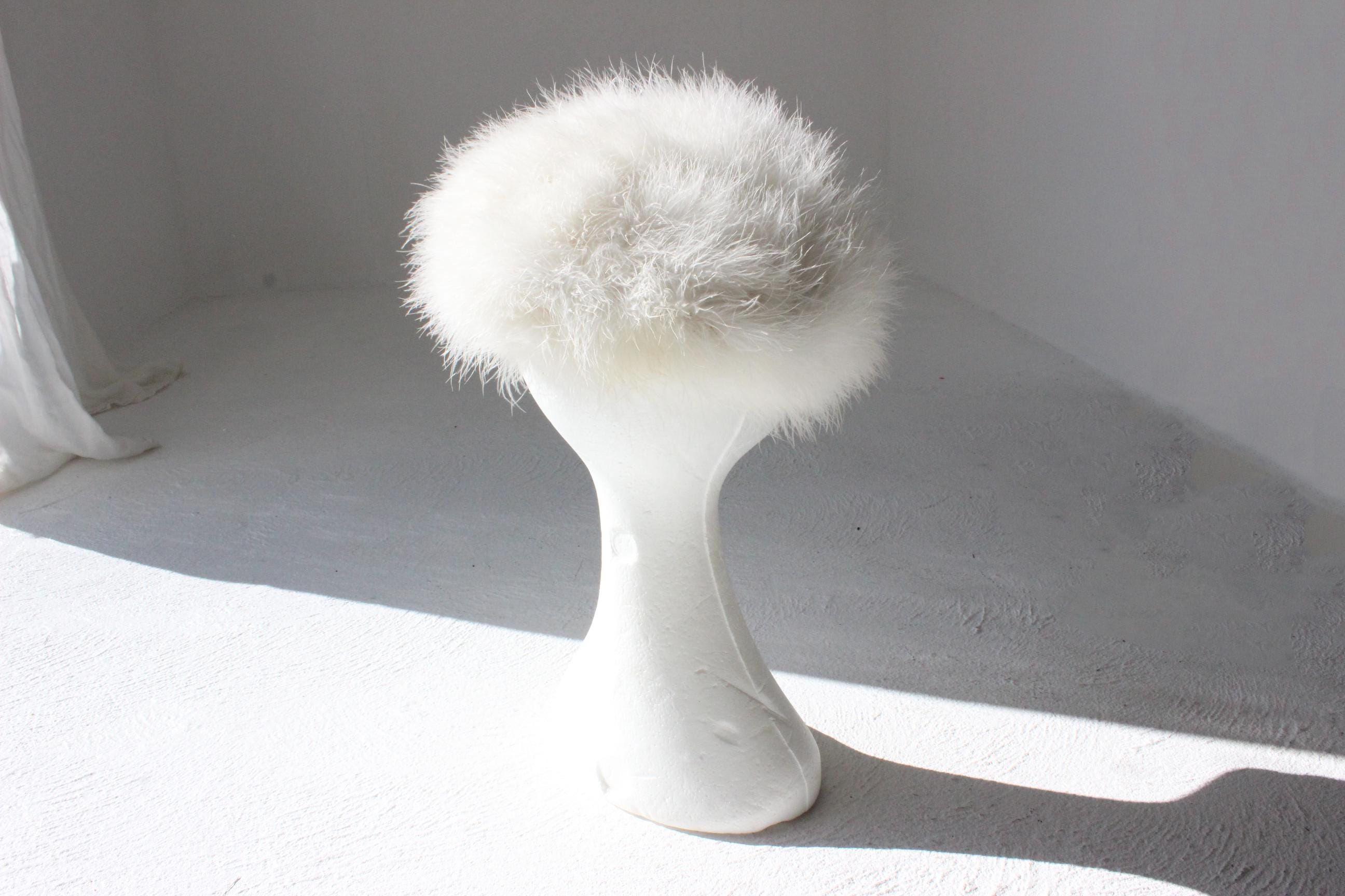 60s Ivory Marabou Feather Bridal Millinery