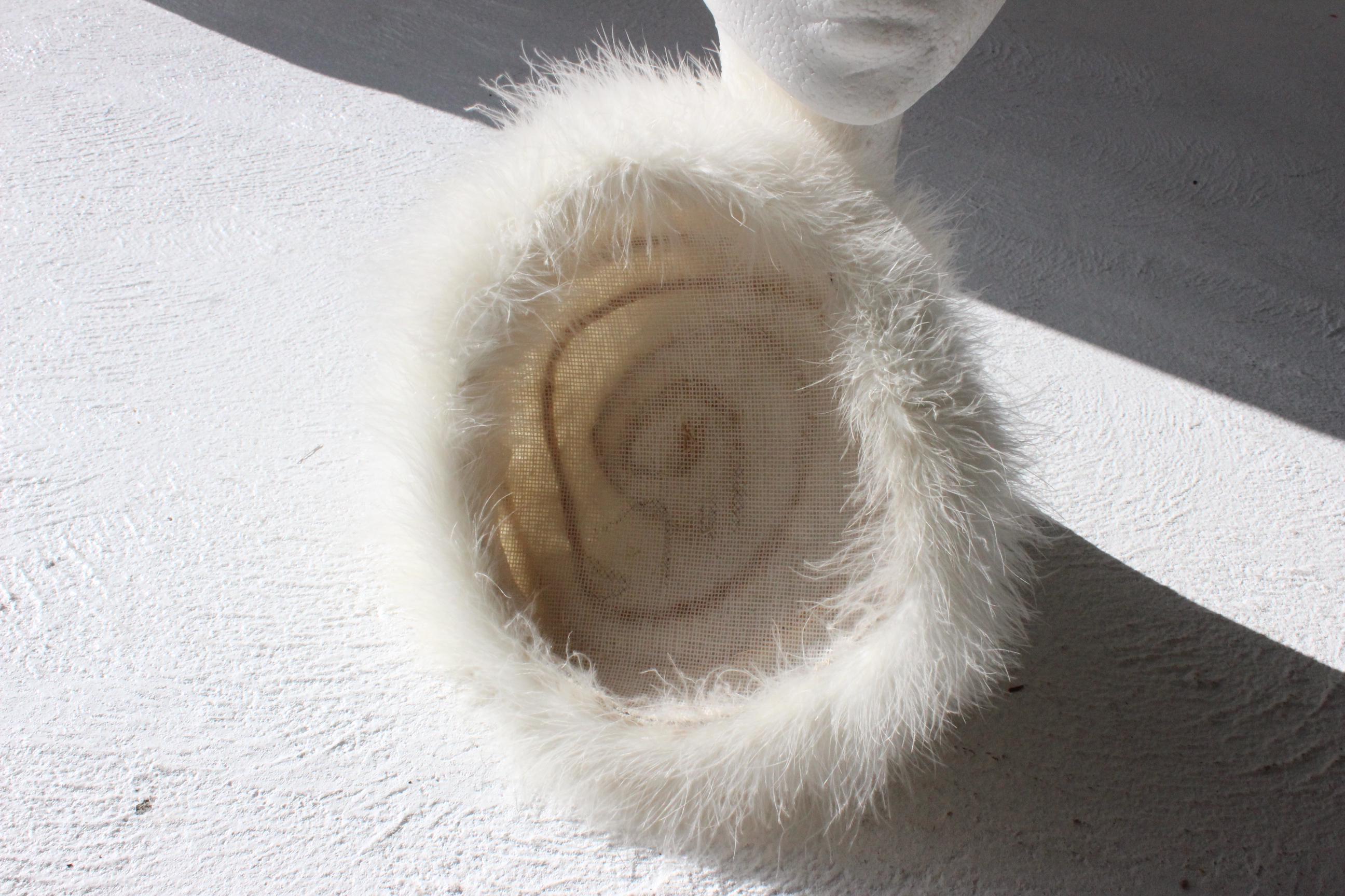 60s Ivory Marabou Feather Bridal Millinery