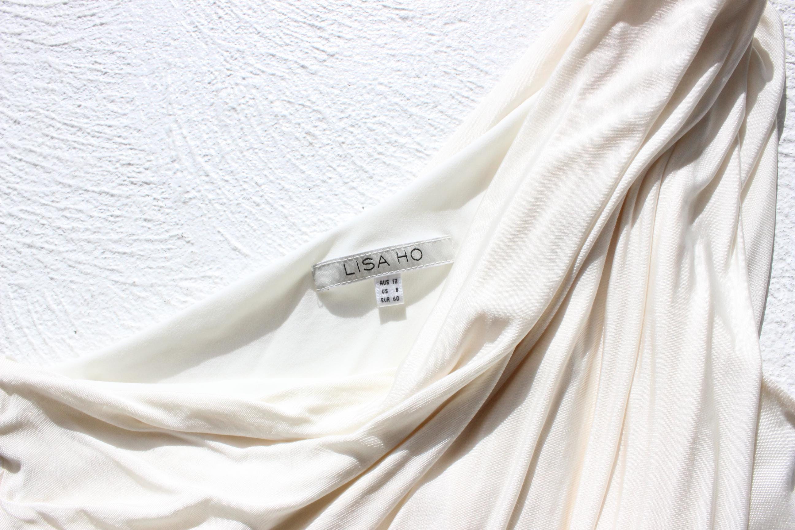 Y2K Lisa Ho Draped Silk Jersey One Shoulder Gown
