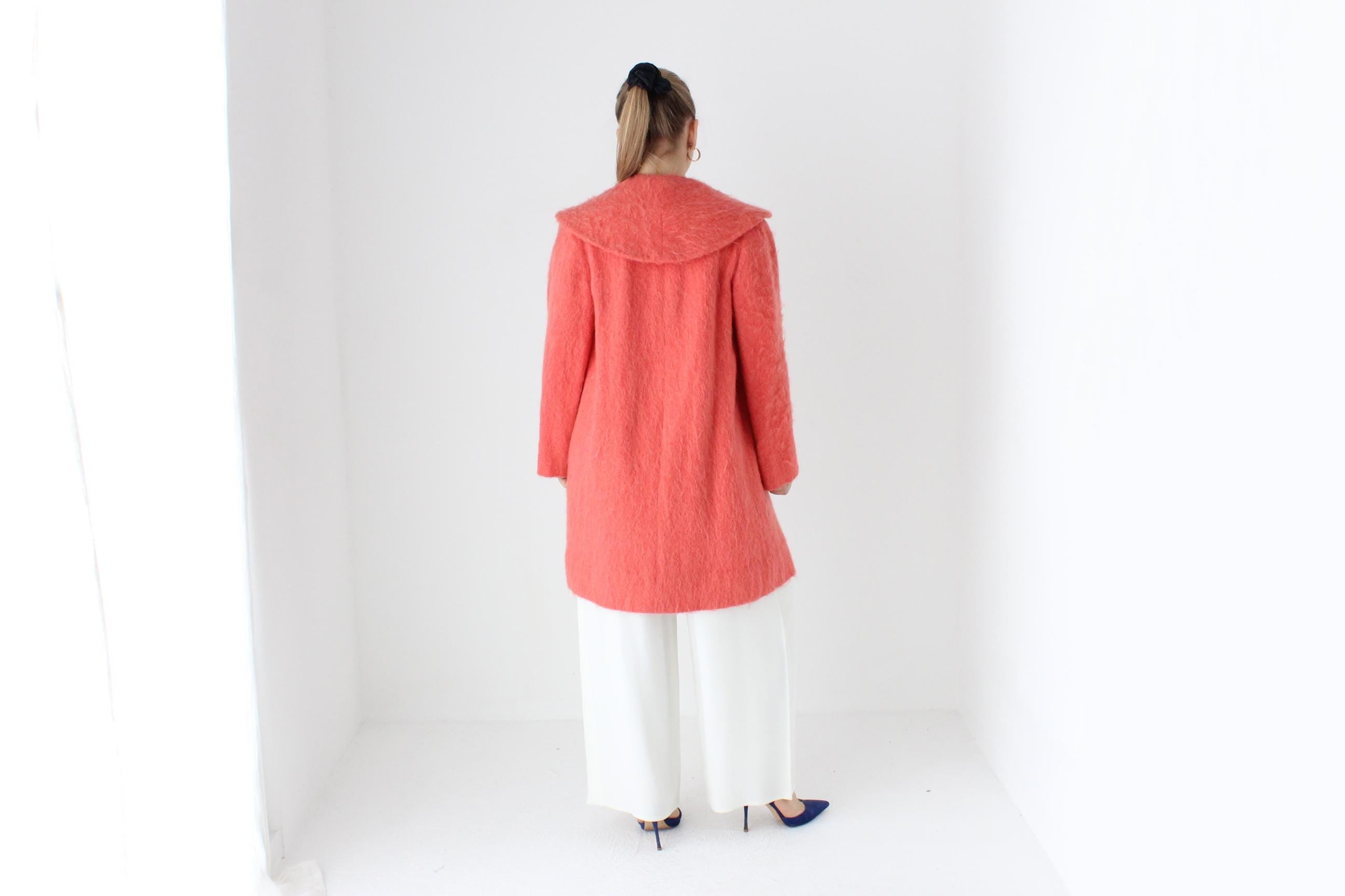 60s Handmade Mohair / Wool Blend Button Front Coat