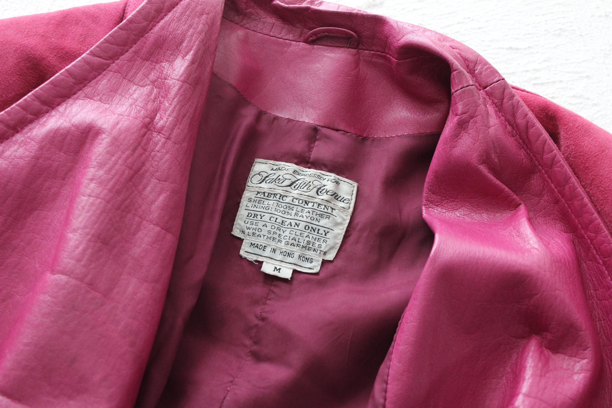 80s Raspberry Suede Batwing Bomber