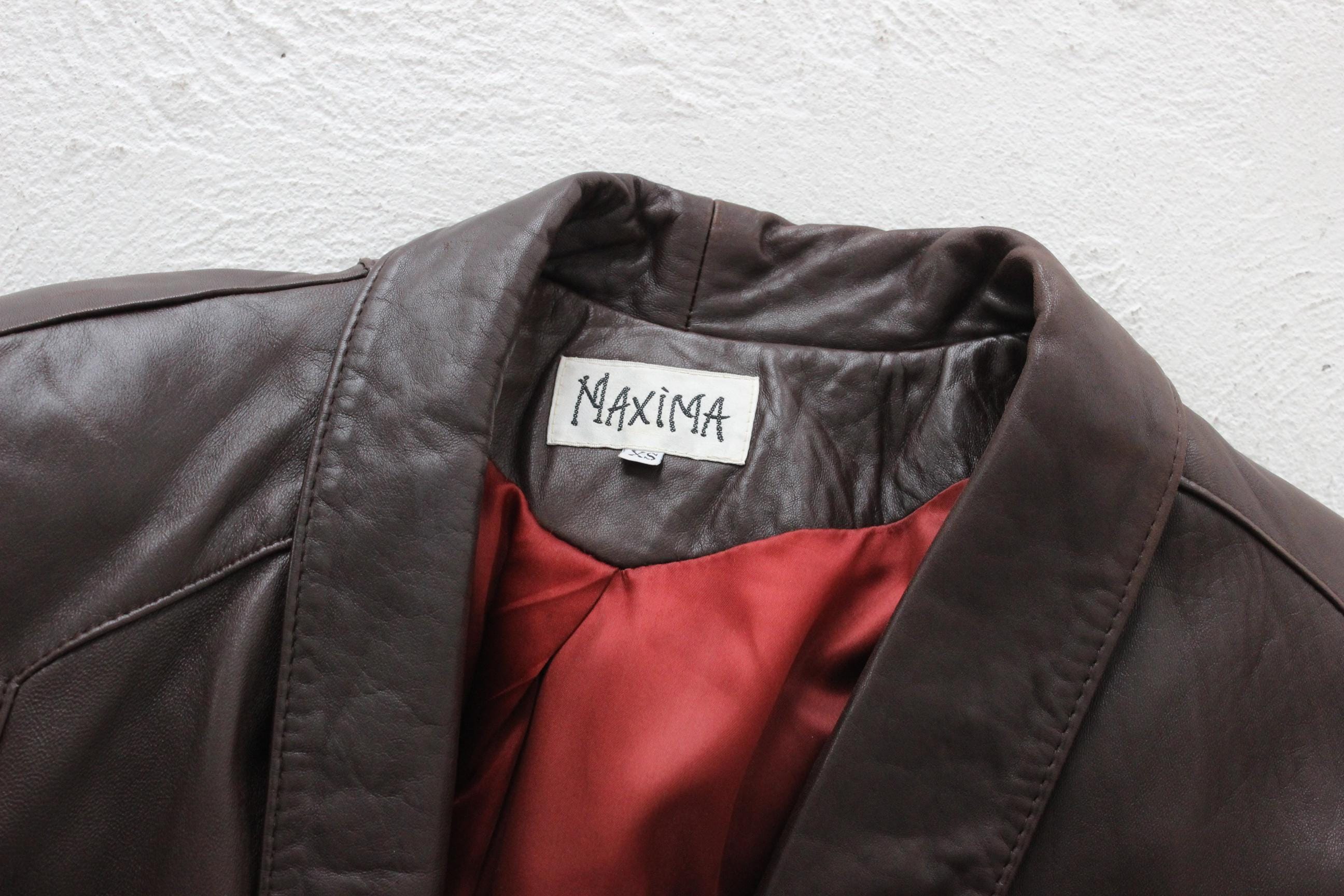 Buttery 80s Chocolate Leather Swing Coat by Maxima