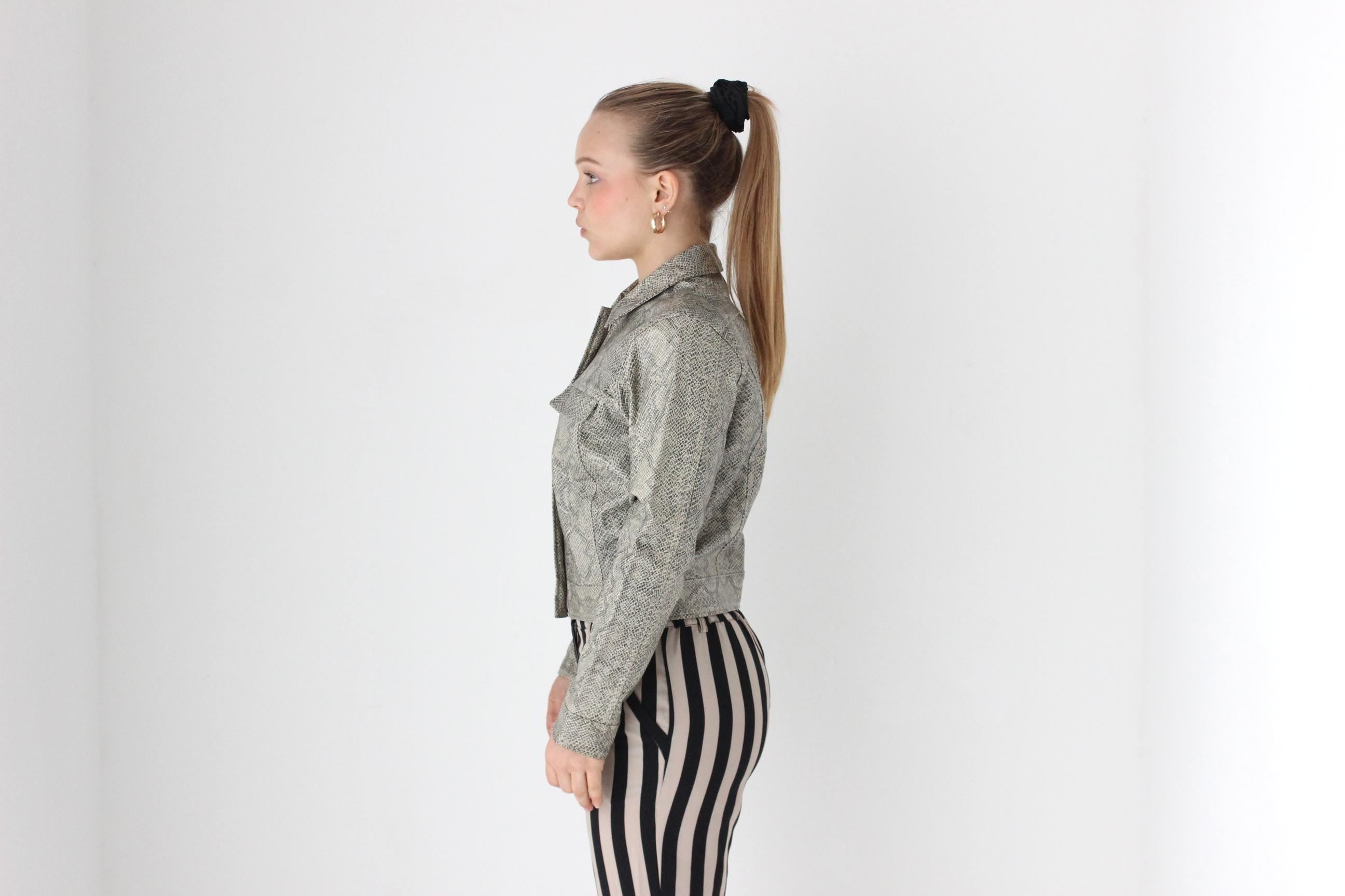 90s Spice Girls Era Vinyl Python PVC Bomber