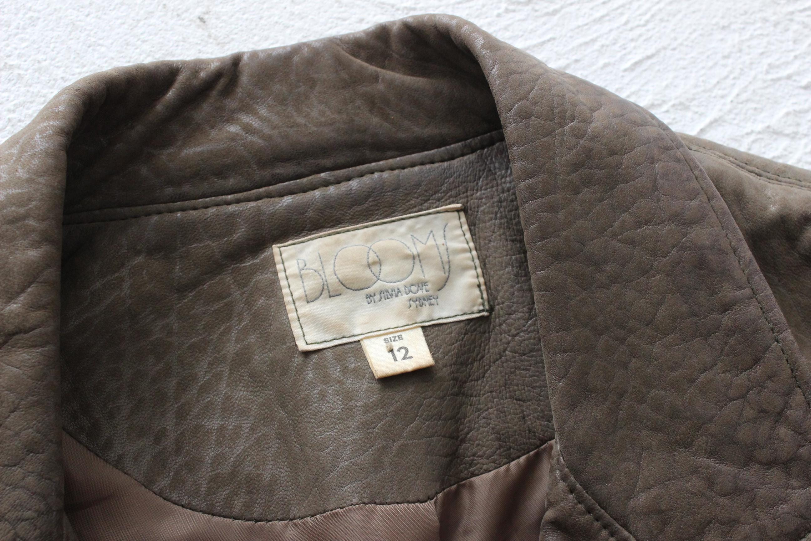 80s Softest Olive Leather Batwing Bomber