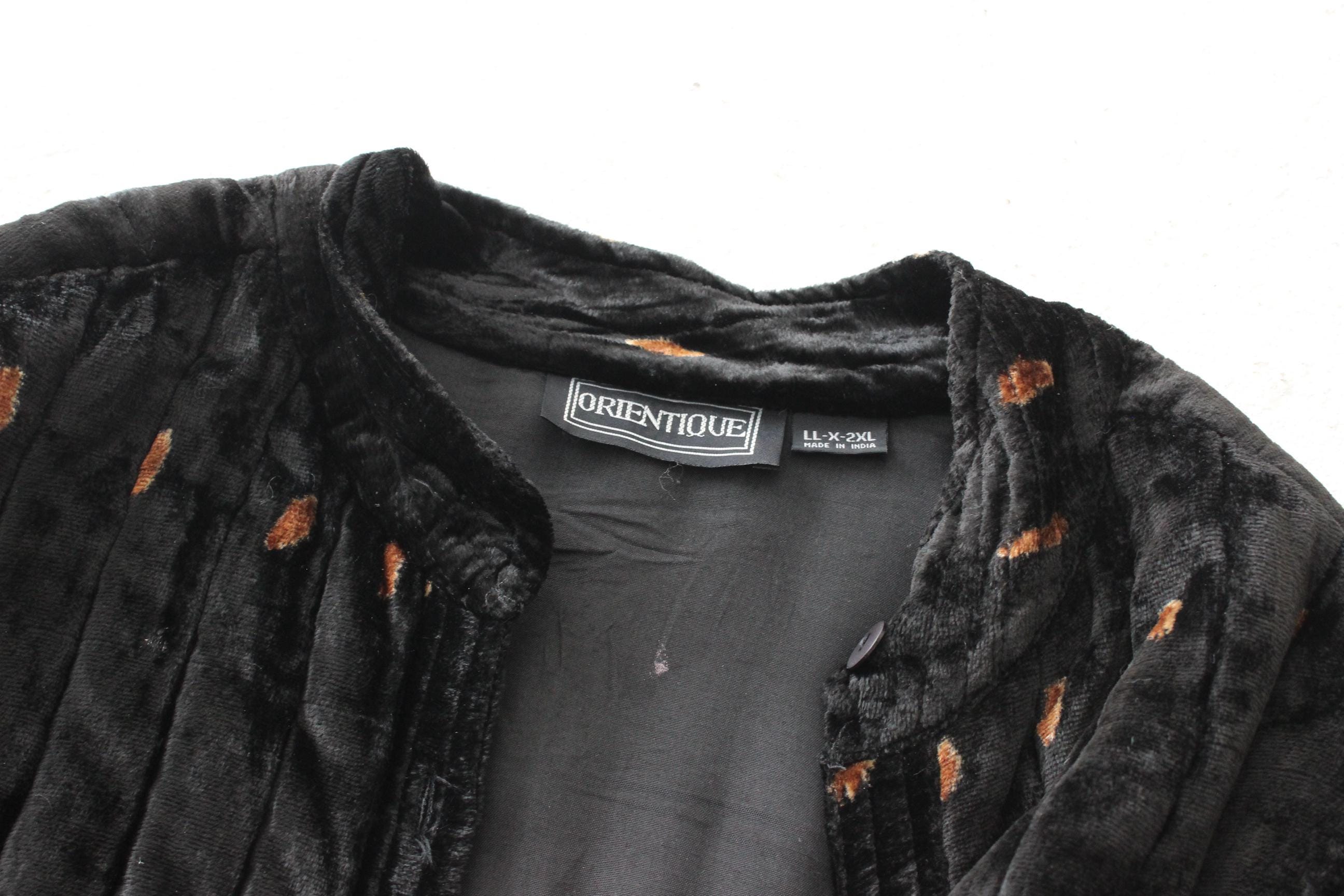 90s 'Orientique' Quilted Indian Velvet Luxury Puffer Coat