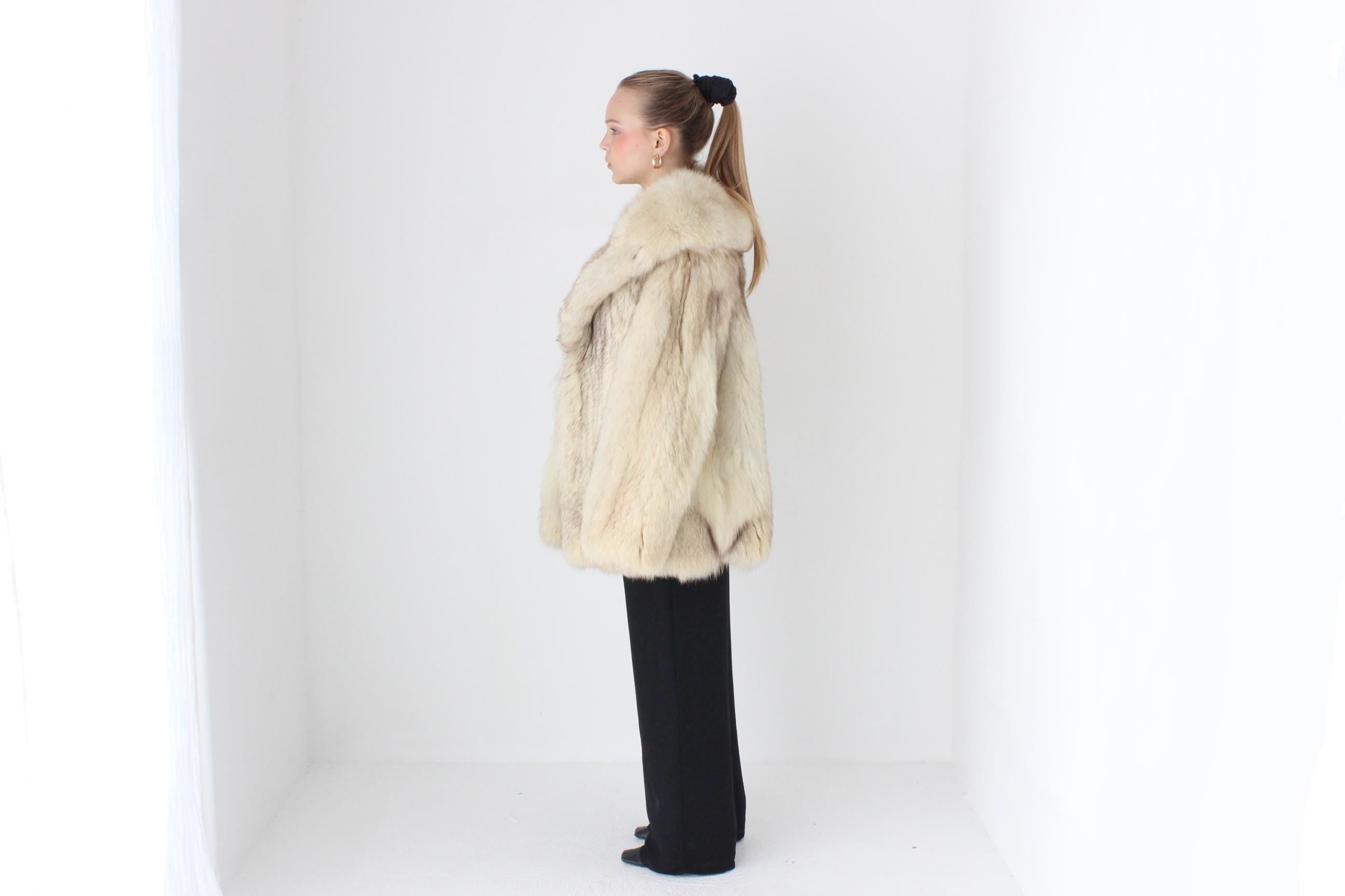 70s Arctic Fox Genuine Fur Pelt Coat