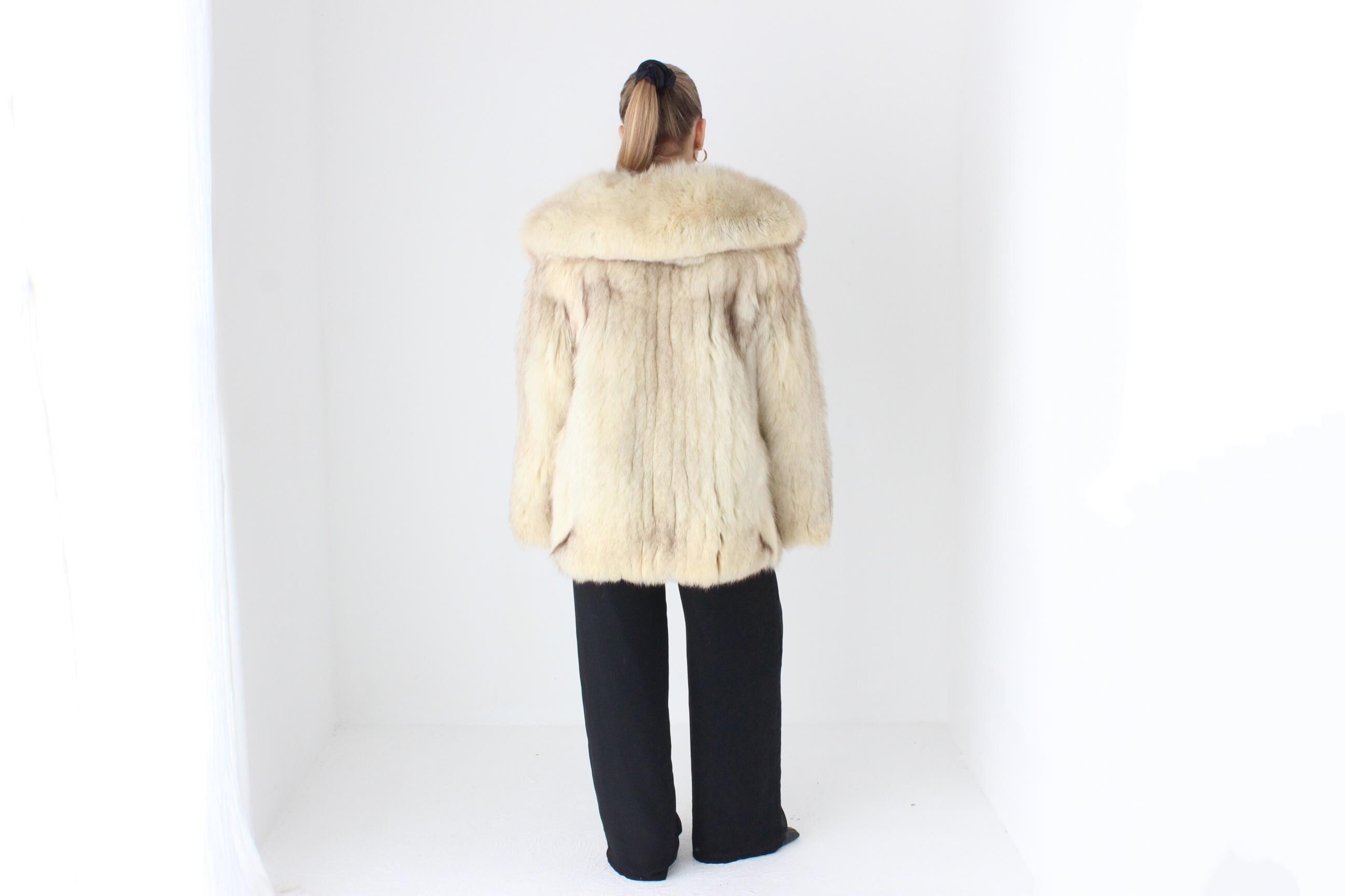 70s Arctic Fox Genuine Fur Pelt Coat