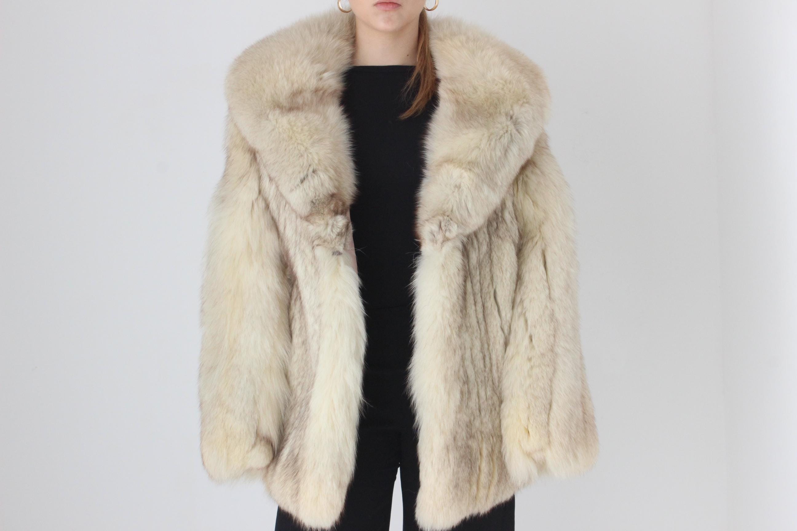 70s Arctic Fox Genuine Fur Pelt Coat