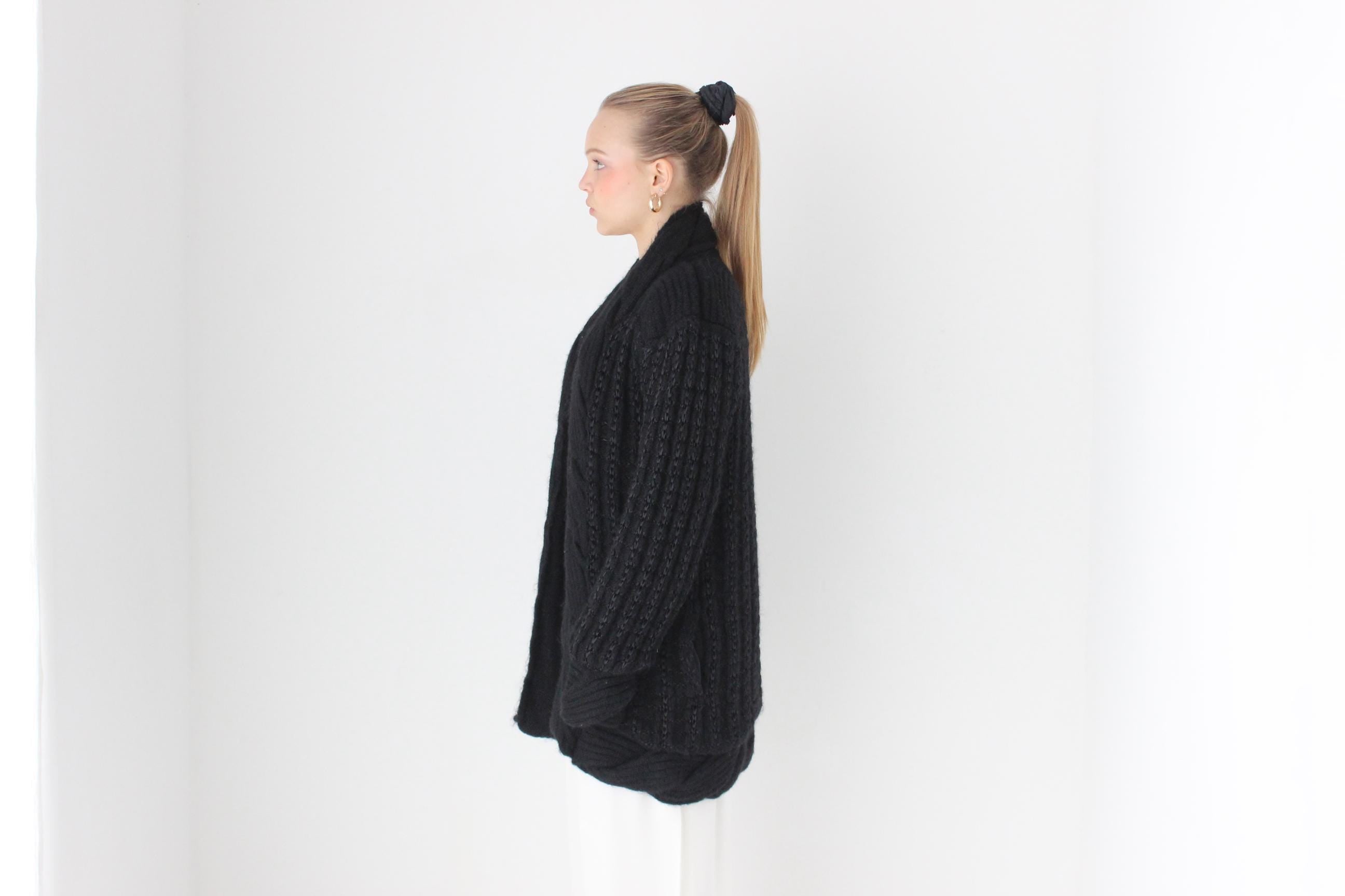 80s Wool Blend Slouchy Cocoon Cardigan