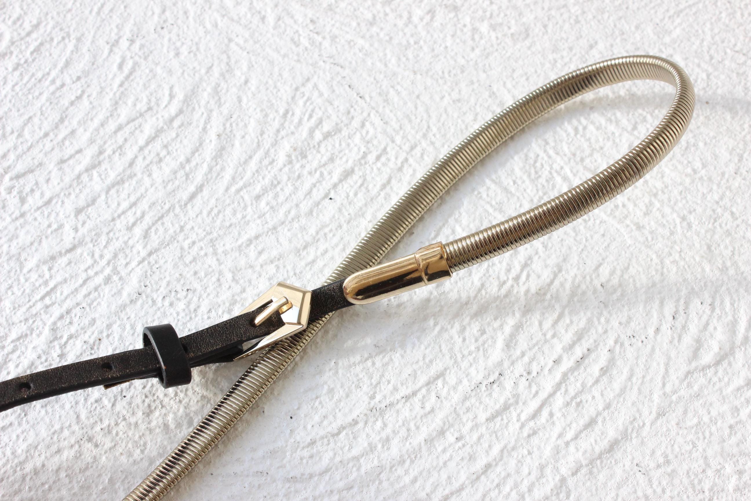 FUTURISM 80s Disco Gold Tone Metal Chain Belt