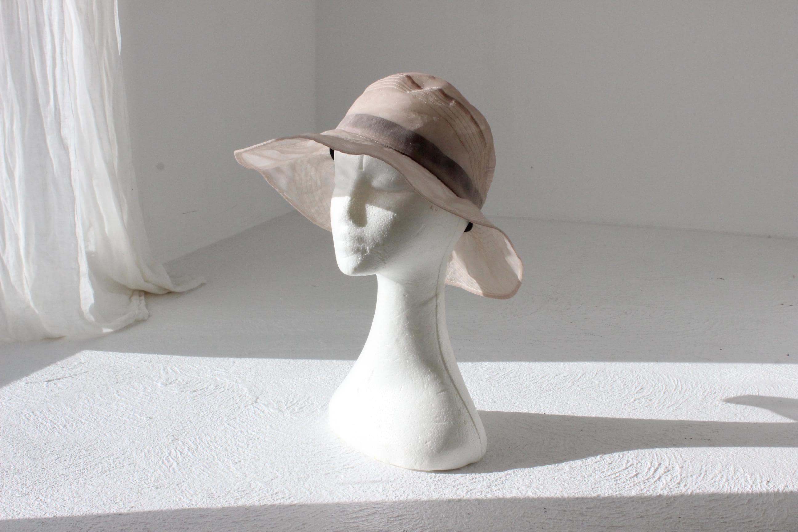 FUTURISM Sheer Mauve Organza & Mesh Soft Brim Hat