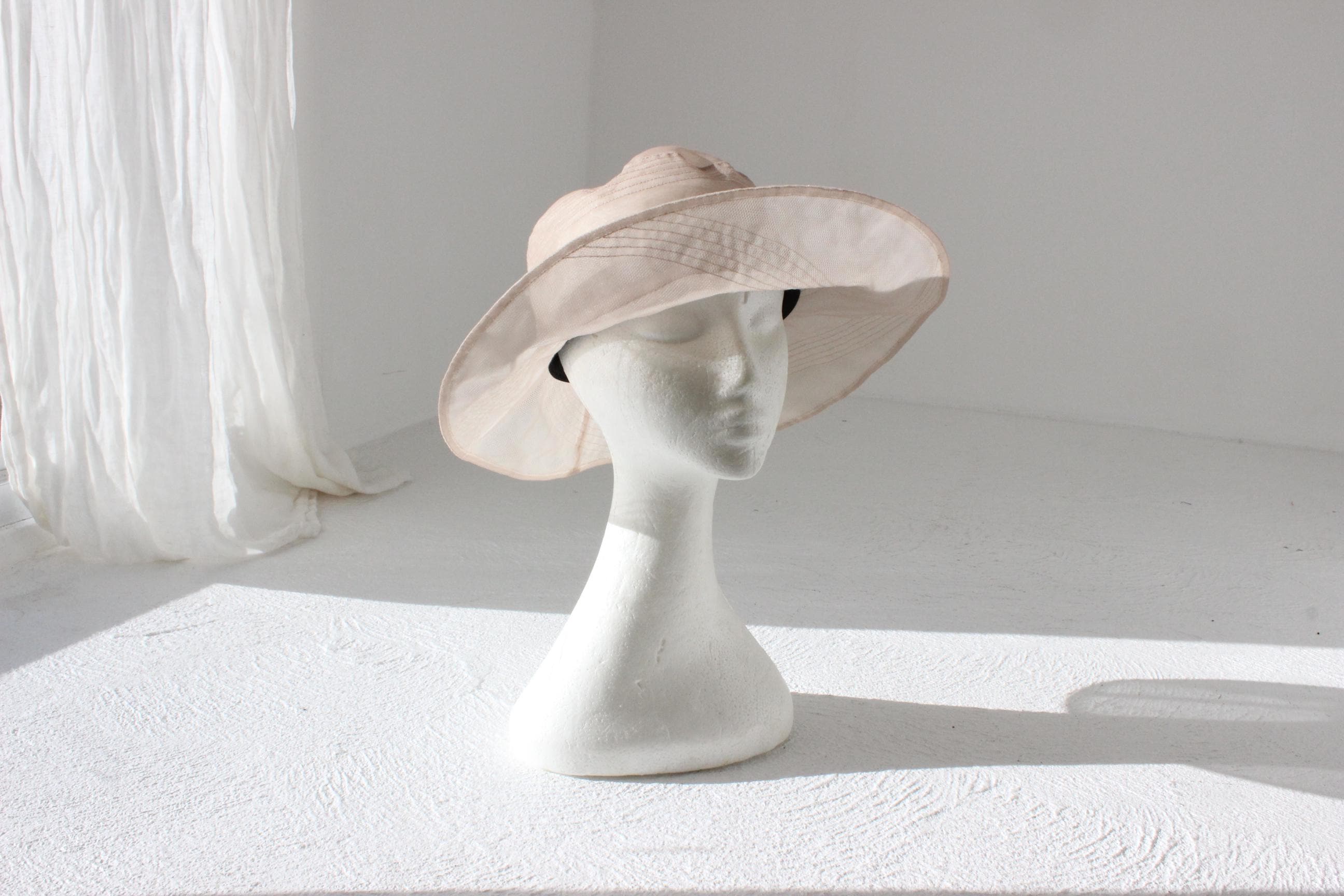 FUTURISM Sheer Mauve Organza & Mesh Soft Brim Hat