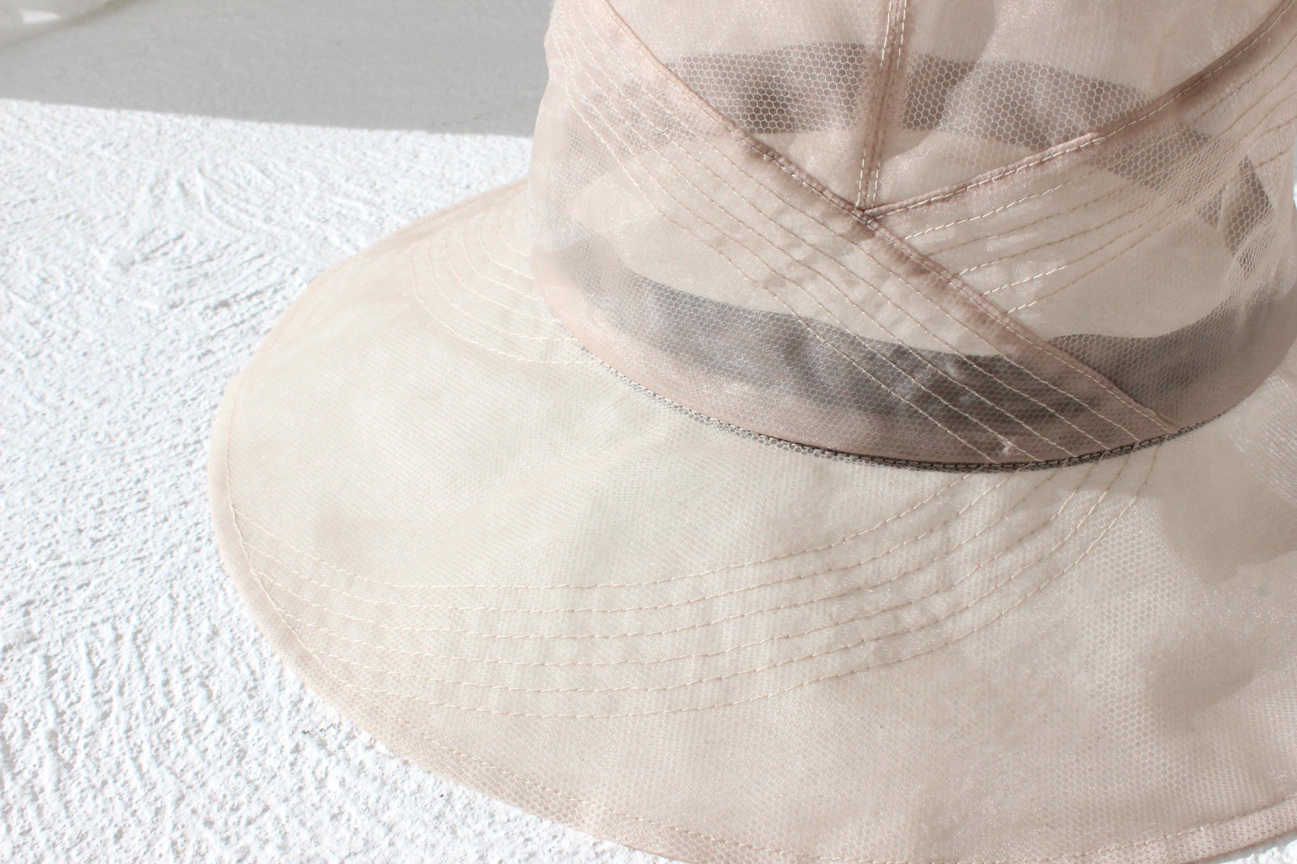 FUTURISM Sheer Mauve Organza & Mesh Soft Brim Hat
