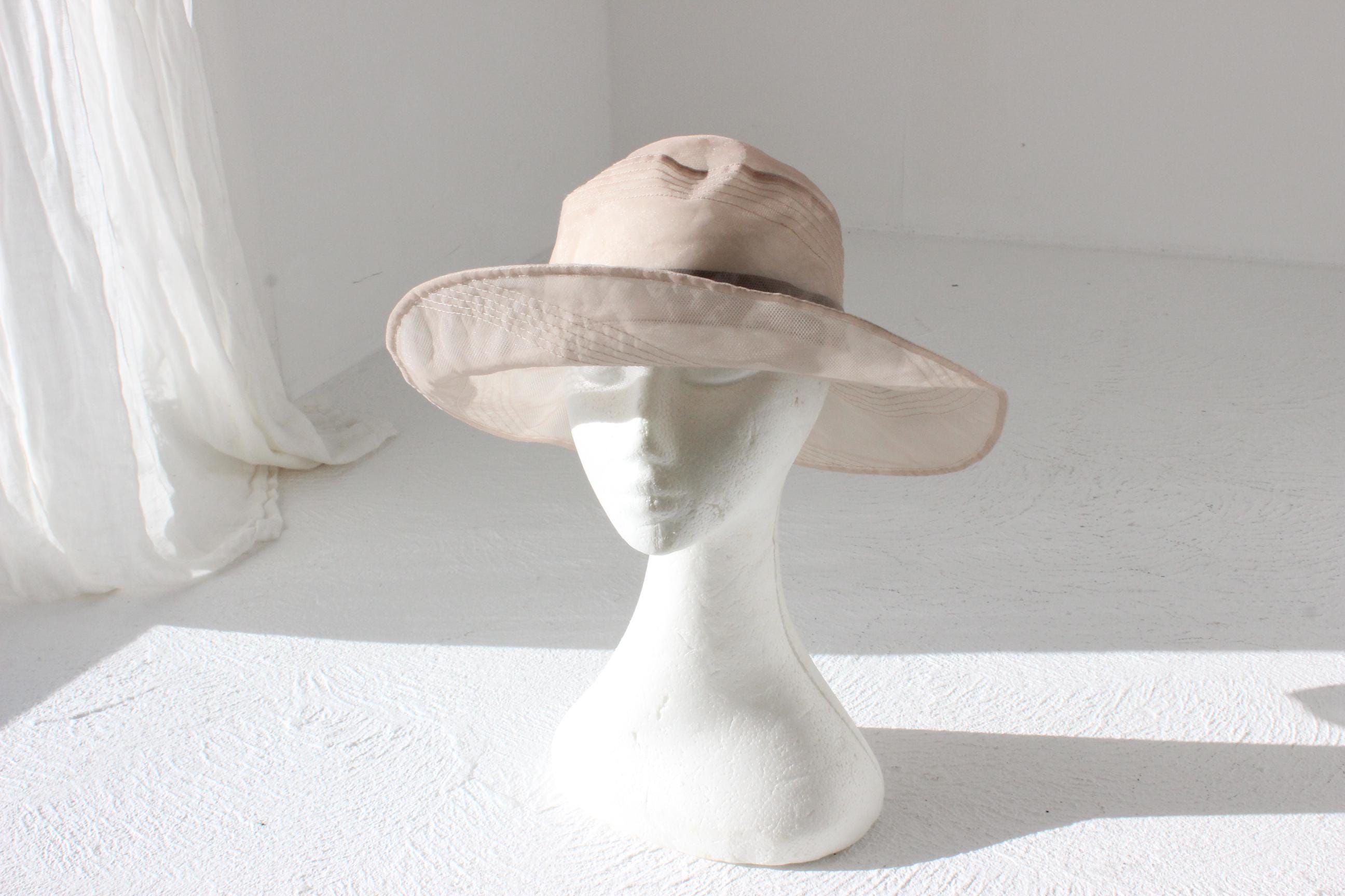 FUTURISM Sheer Mauve Organza & Mesh Soft Brim Hat