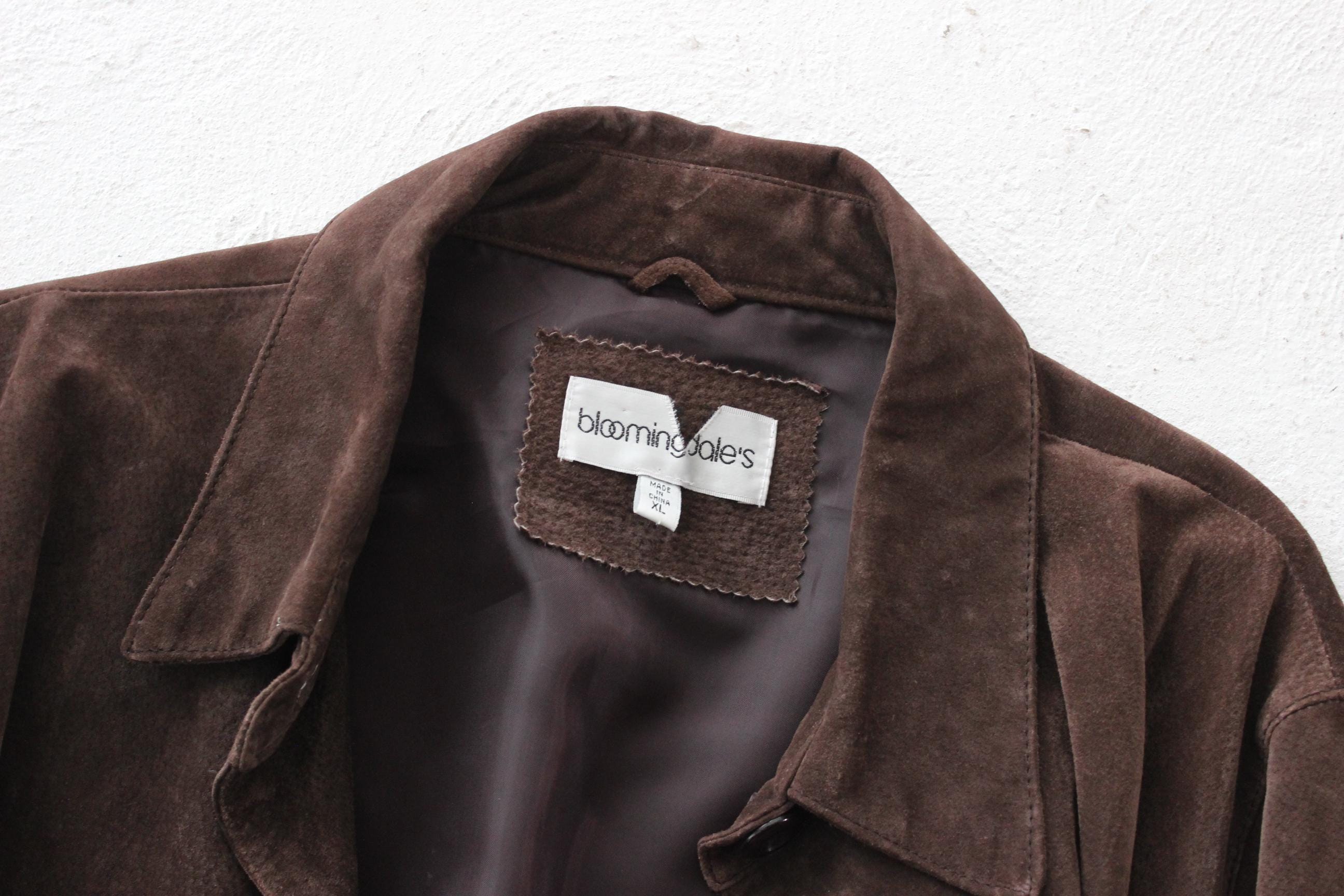 90s Does 70s Chocolate Suede Button Up Jacket