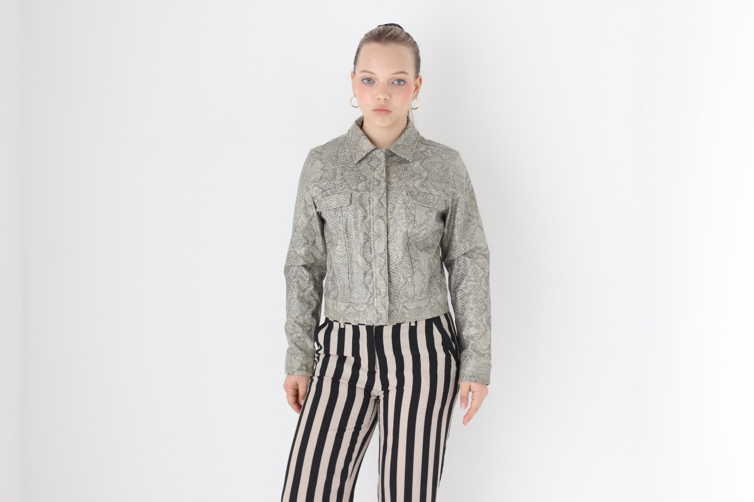90s Spice Girls Era Vinyl Python PVC Bomber