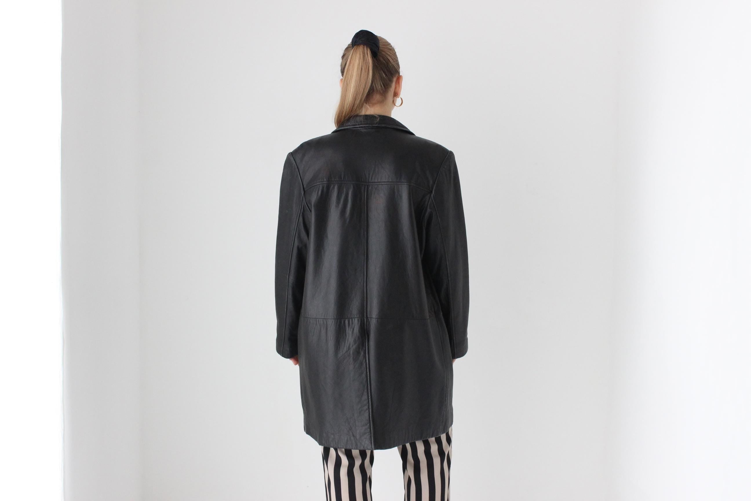 90s Adler Softest Lambskin Leather Button Up Coat