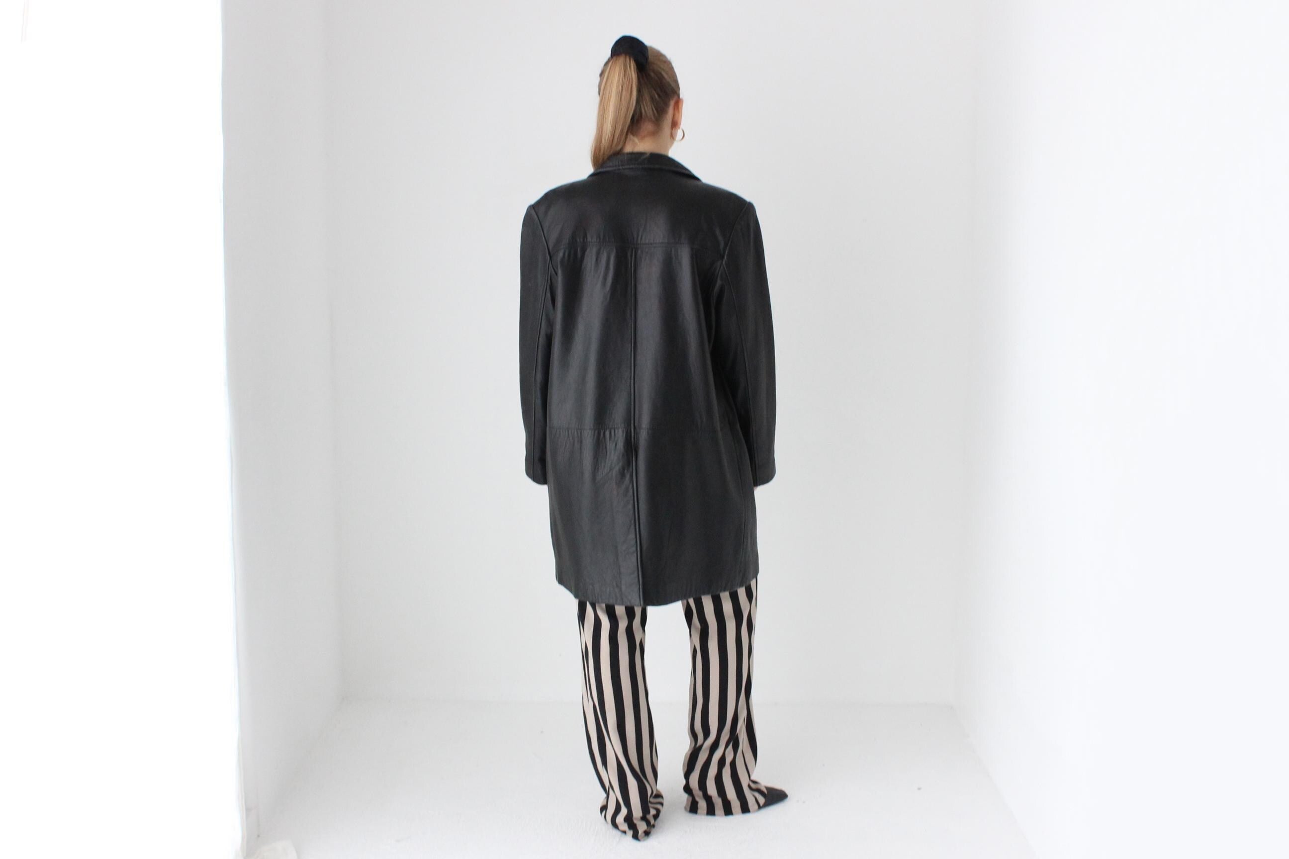 90s Adler Softest Lambskin Leather Button Up Coat
