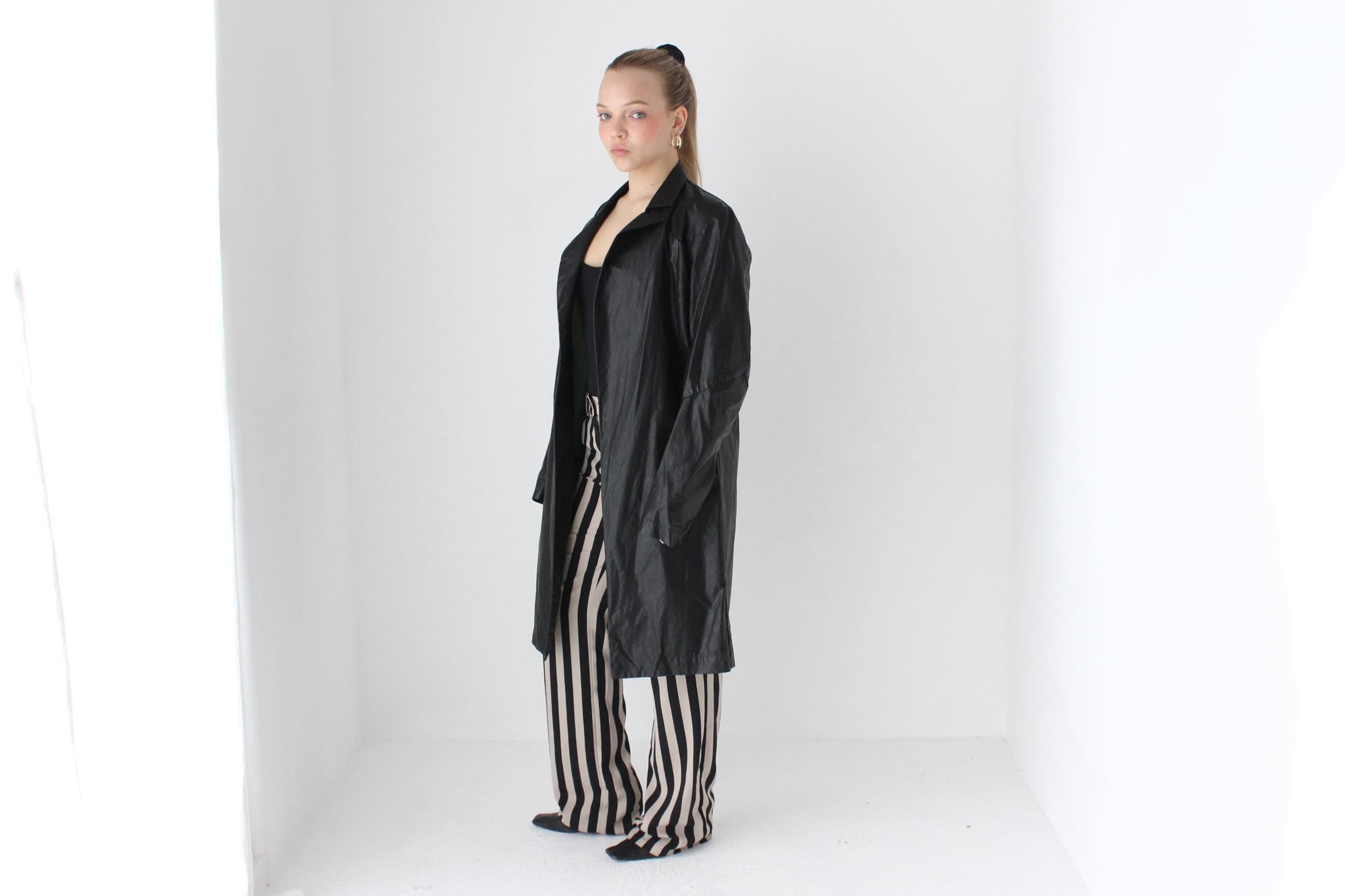90s Nylon Water Resistant Trench Coat