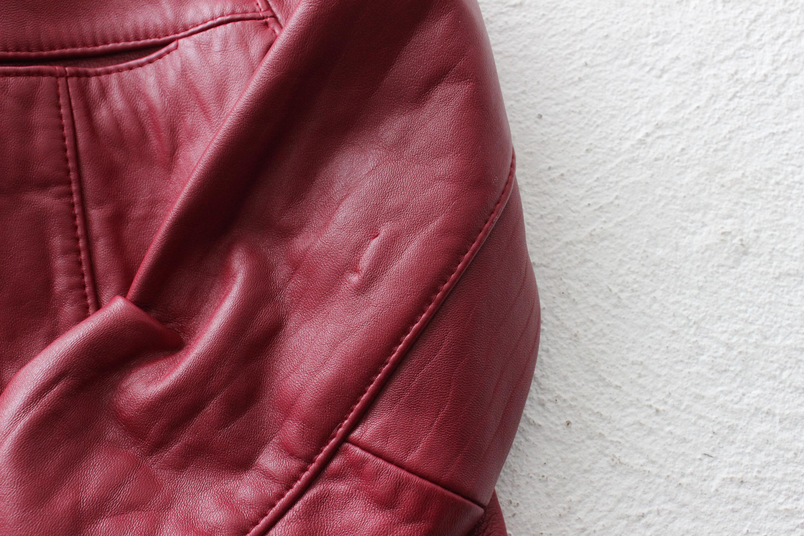 Y2K Mulberry Leather Zip Up Fitted Leather Jacket