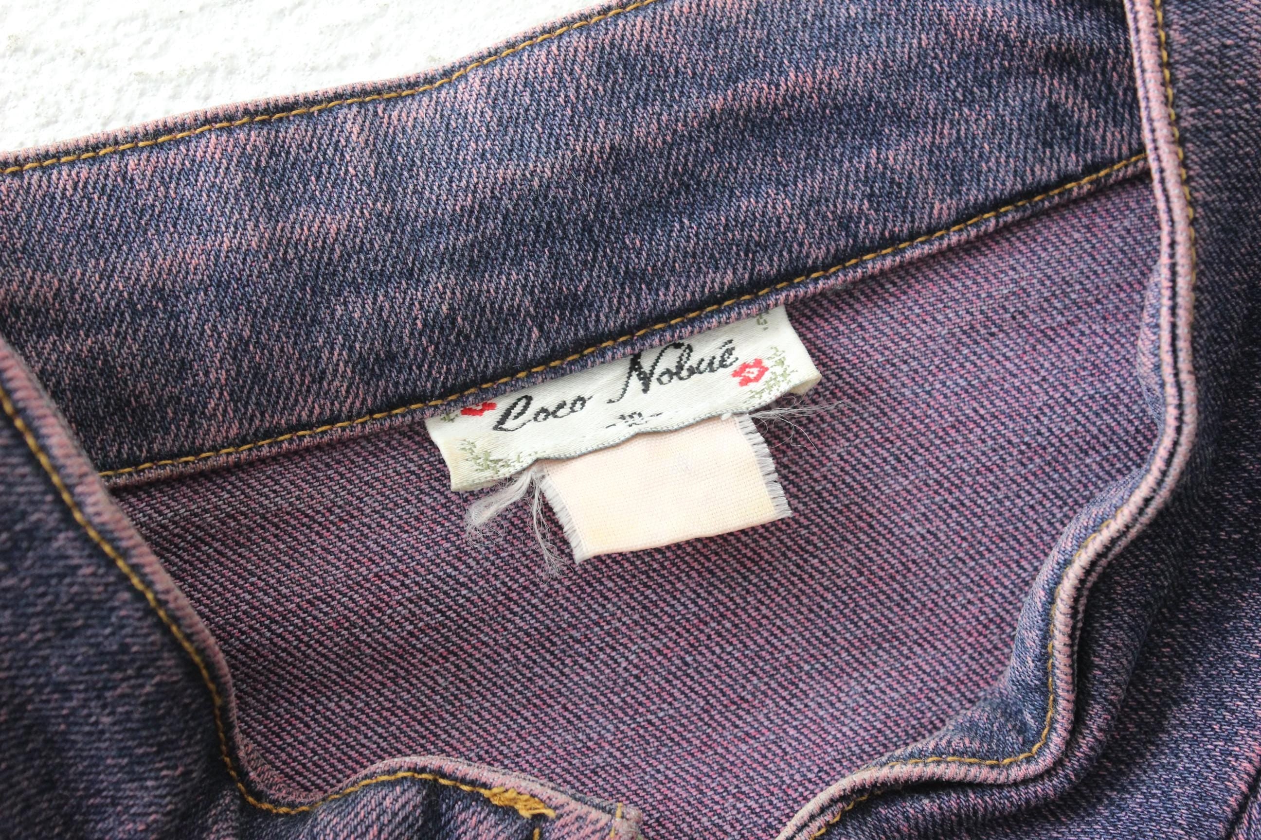 Y2K Charlie's Angels Era Purple Denim Zip Up Moto Jacket
