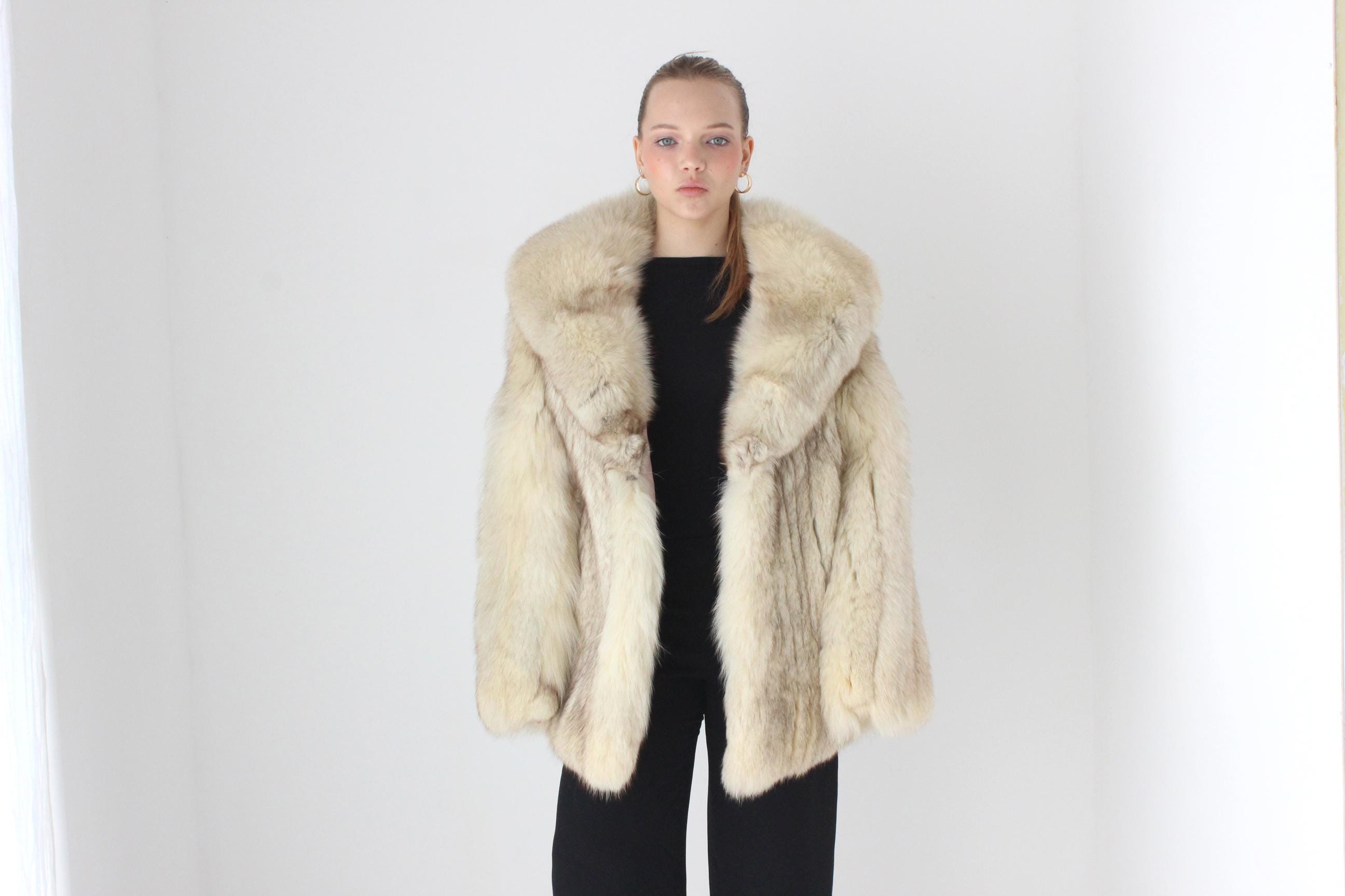 70s Arctic Fox Genuine Fur Pelt Coat
