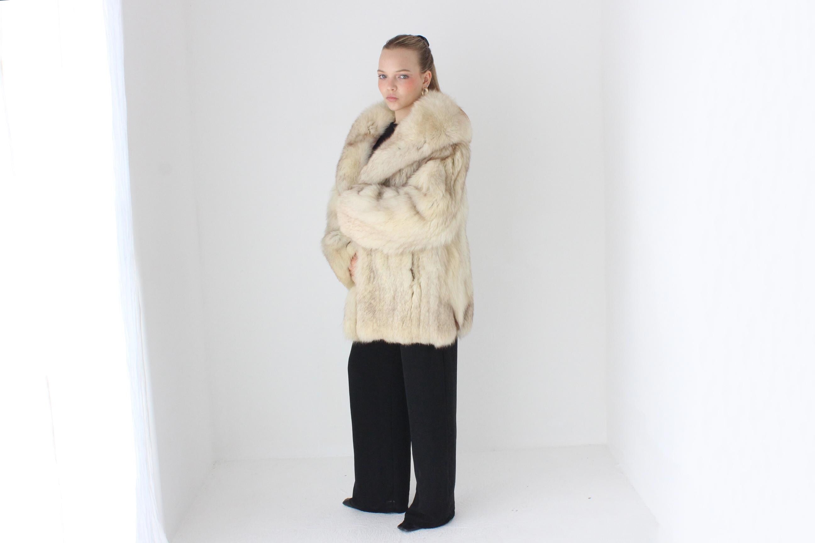 70s Arctic Fox Genuine Fur Pelt Coat