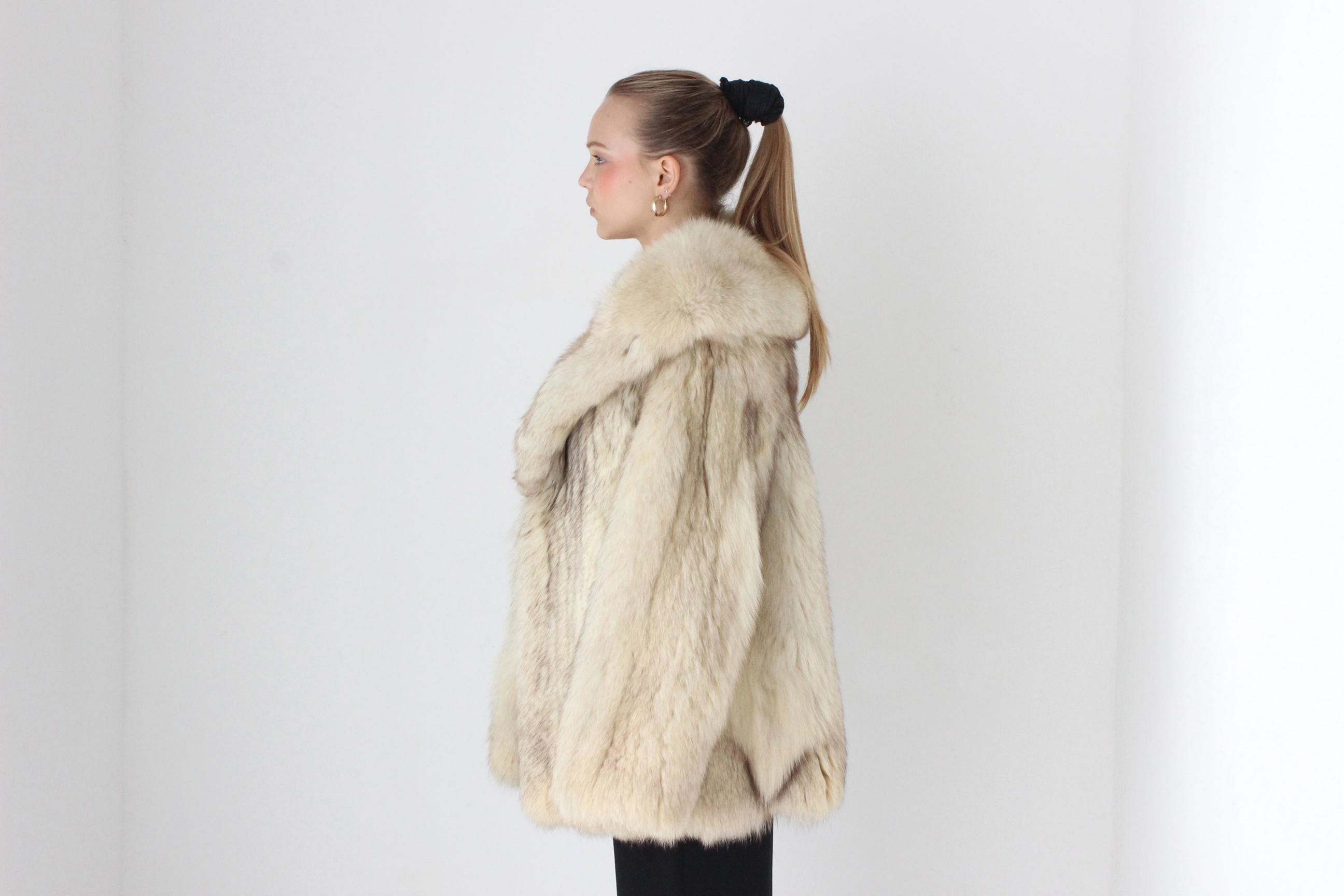 70s Arctic Fox Genuine Fur Pelt Coat
