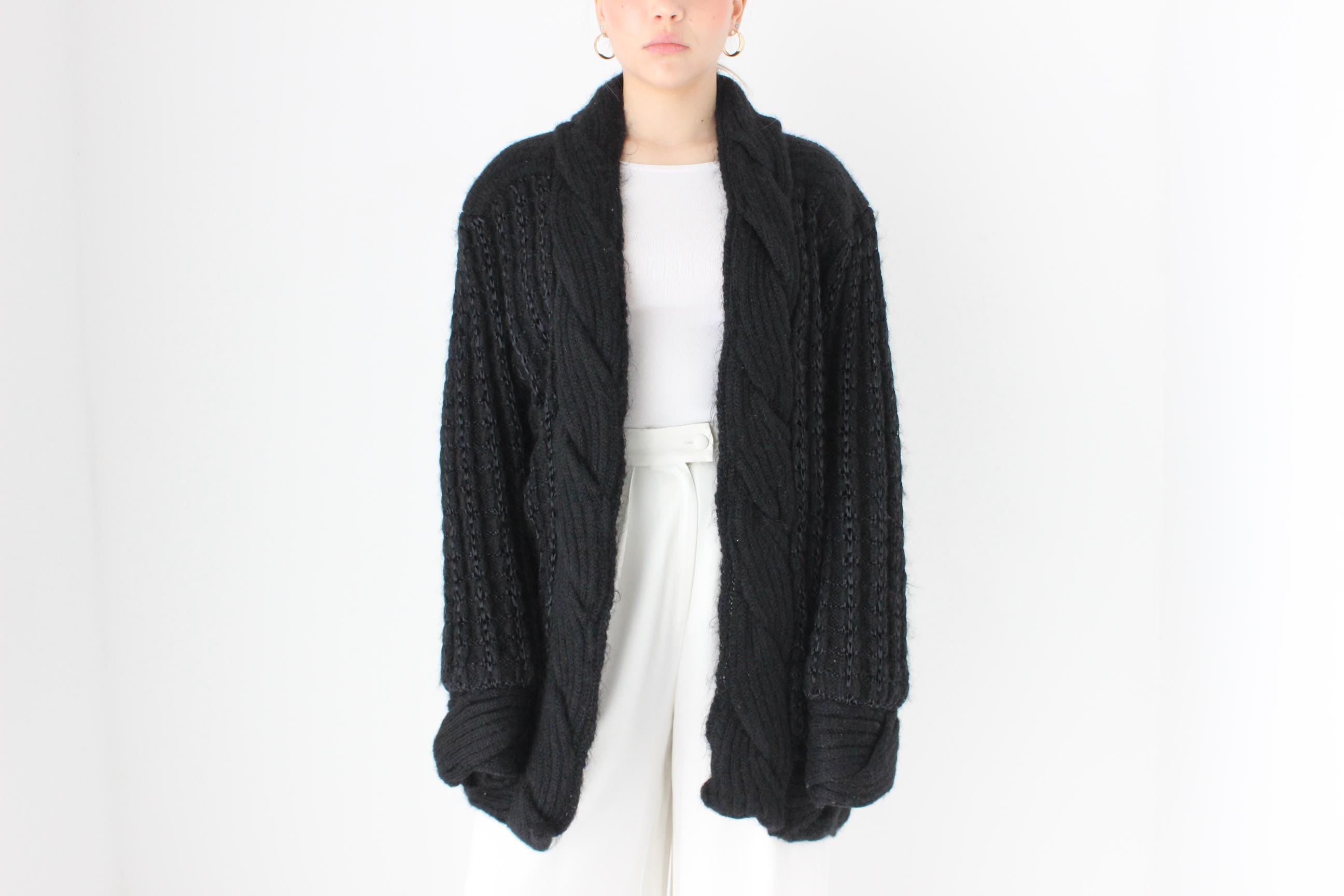 80s Wool Blend Slouchy Cocoon Cardigan