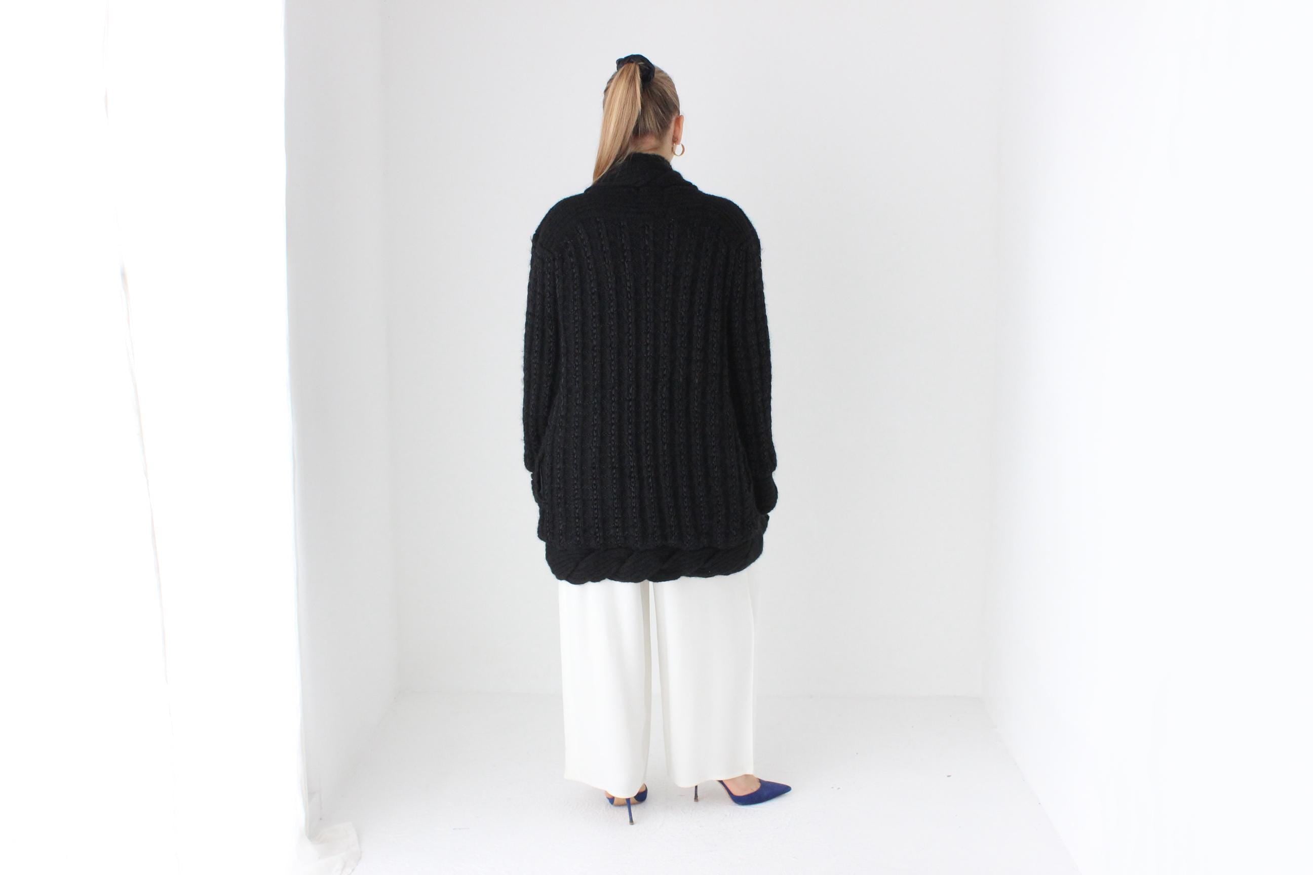 80s Wool Blend Slouchy Cocoon Cardigan