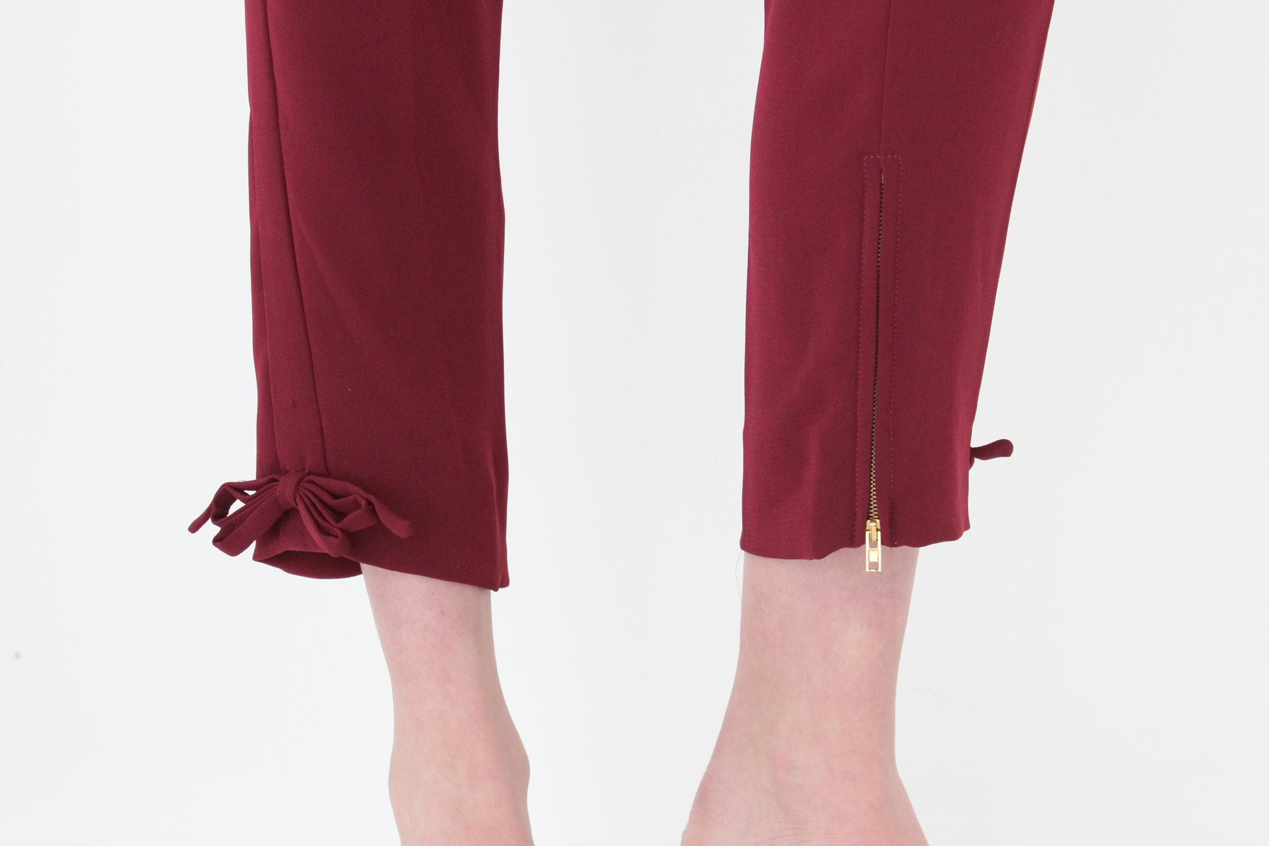 FRENCH COLLECTION 2010s Miu Miu Mulberry Trousers w/ Ankle Bows