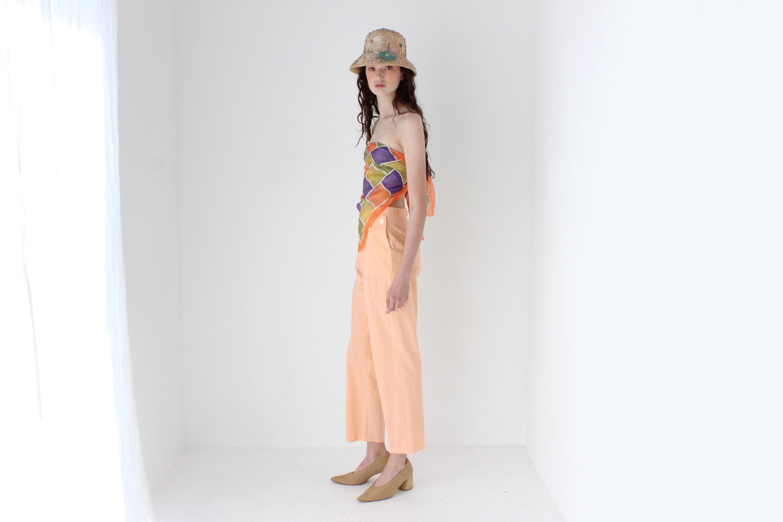 FRENCH COLLECTION 80s Pastel Sherbet Cotton High Waist Trousers