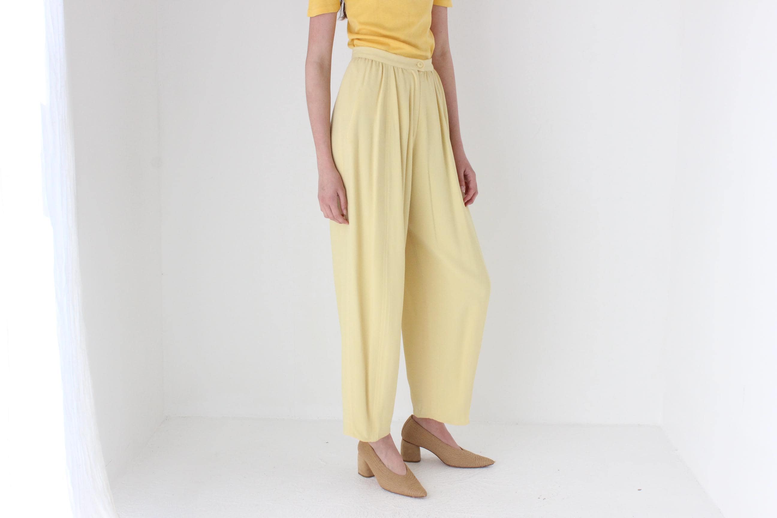 FRENCH COLLECTION 80s Sonia Rykiel Wide Sunshine Crepe Slacks