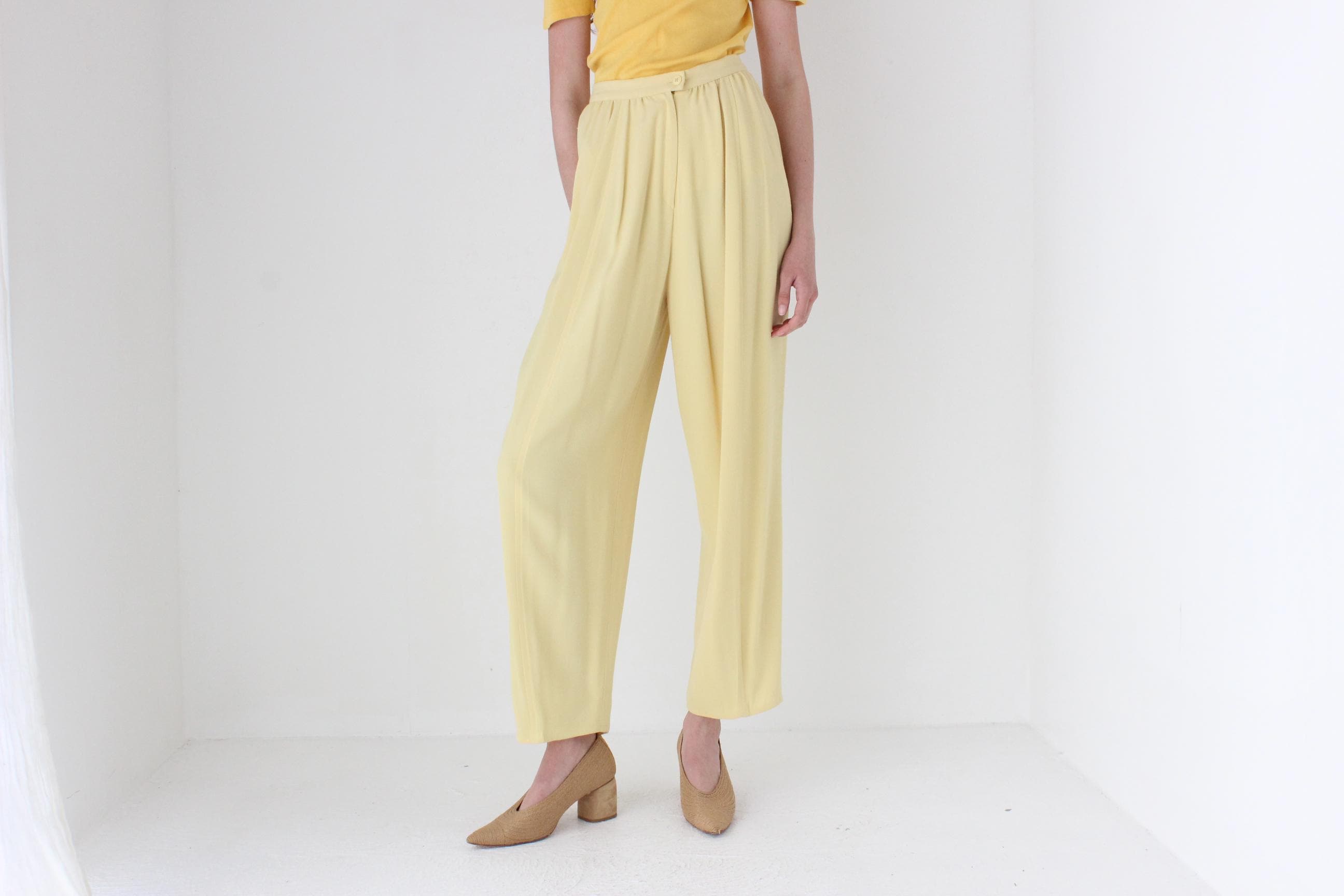 FRENCH COLLECTION 80s Sonia Rykiel Wide Sunshine Crepe Slacks