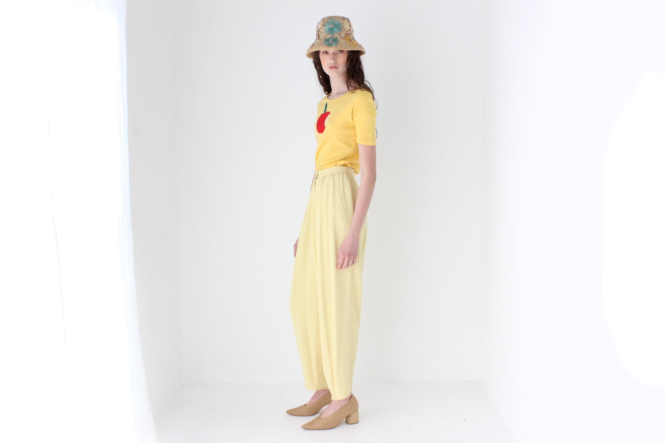 FRENCH COLLECTION 80s Sonia Rykiel Wide Sunshine Crepe Slacks