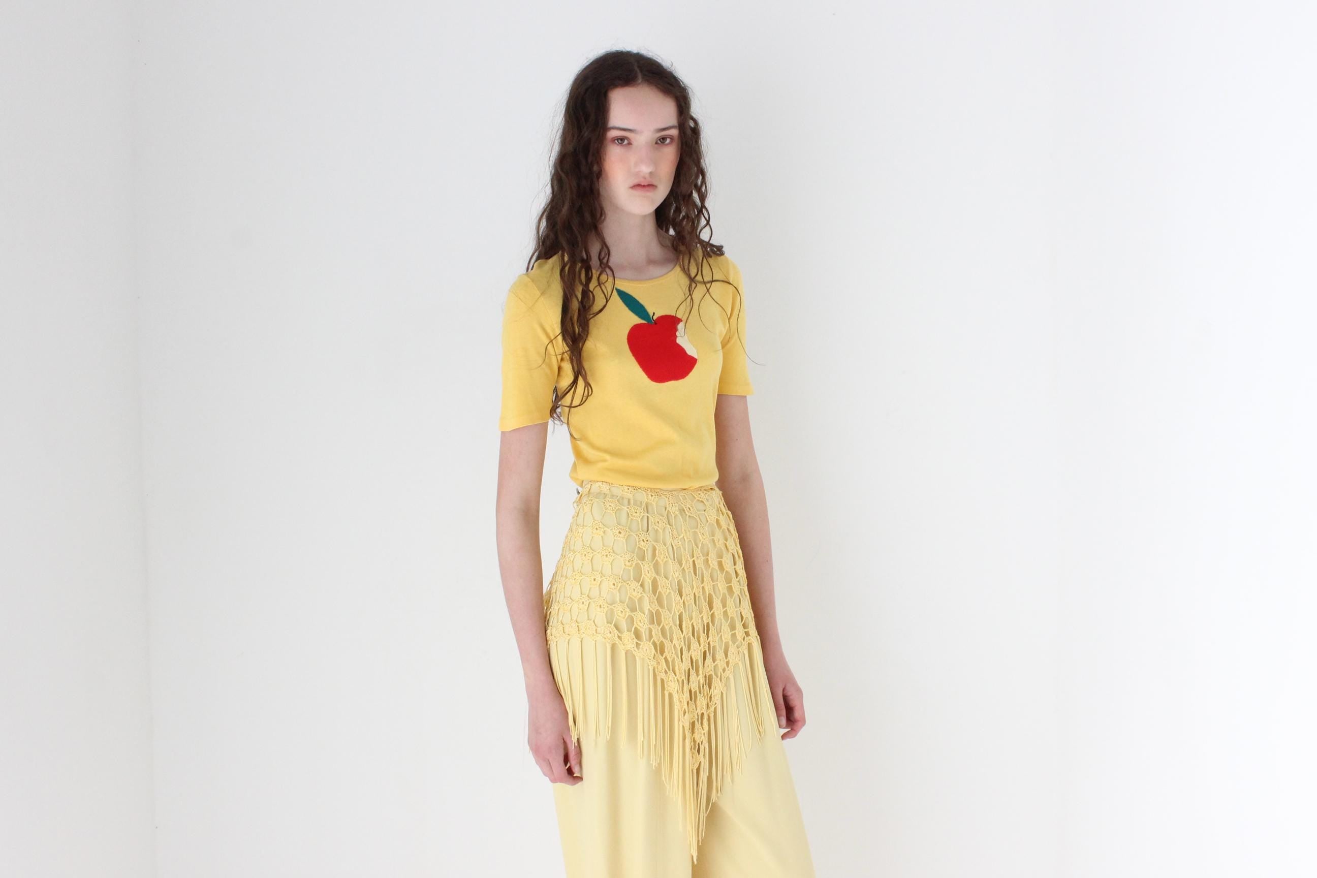 FRENCH COLLECTION Y2K Crochet & Fringe Skirt or Layering Piece