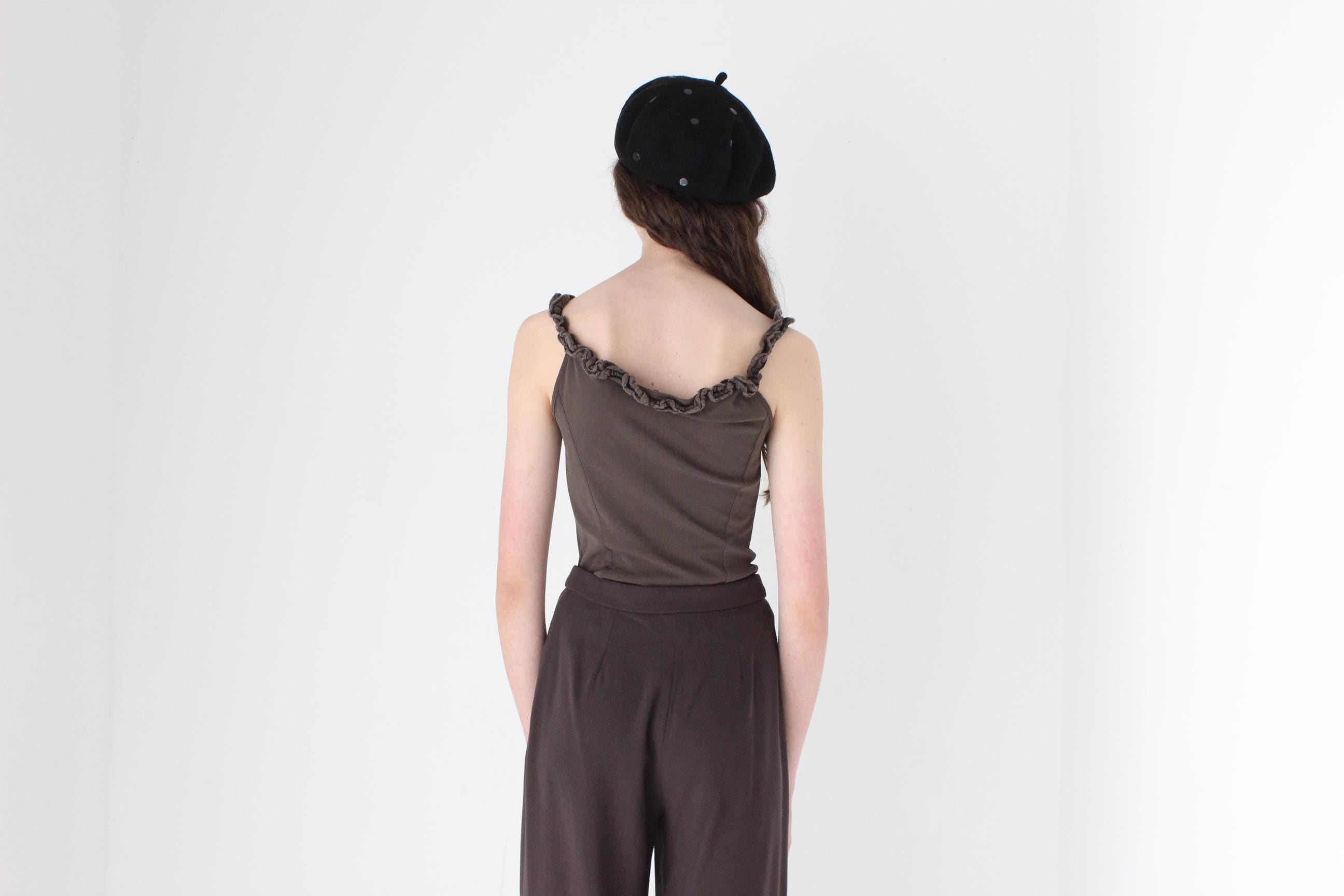 FRENCH COLLECTION Y2K Mesh Tank w/ Rosette