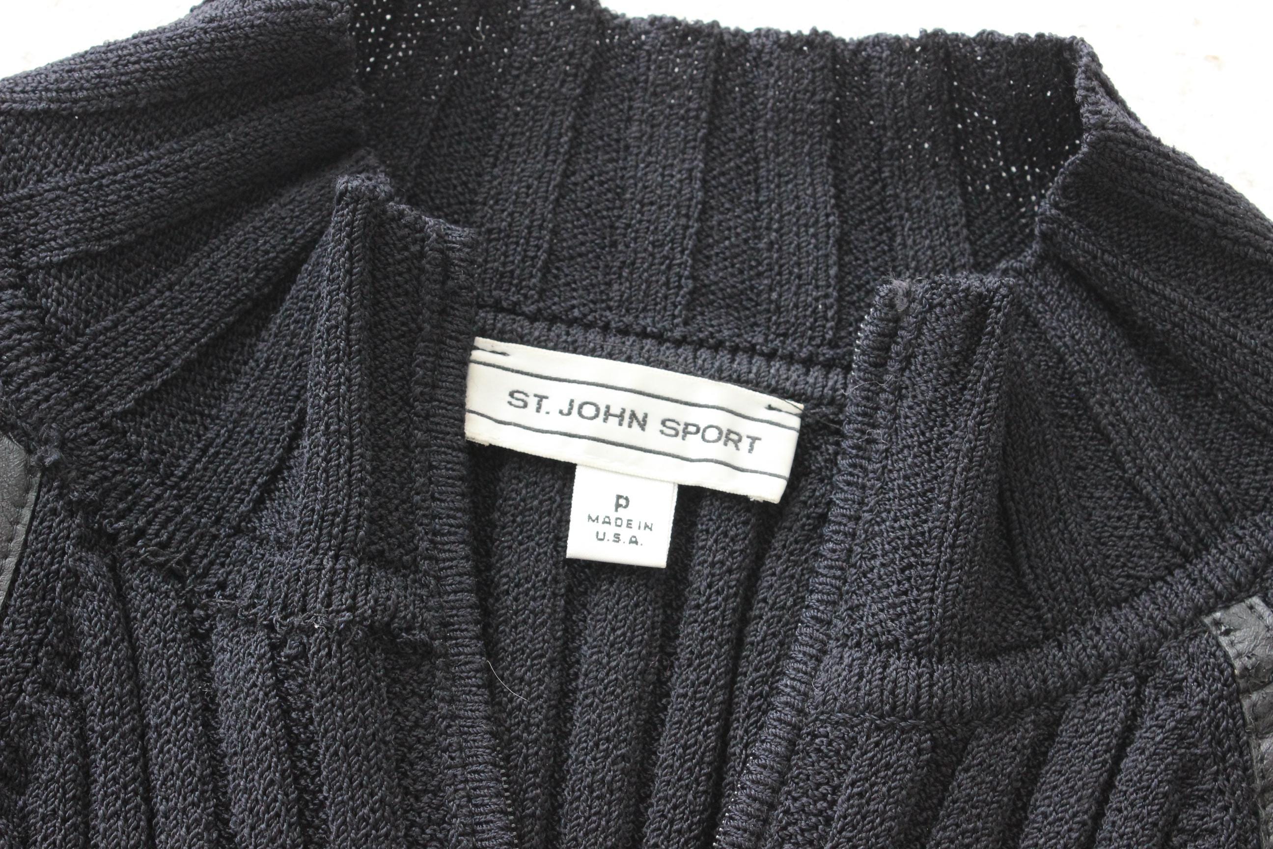 FRENCH COLLECTION 90s St John Sport Luxury Ribbed Zip Front Knit