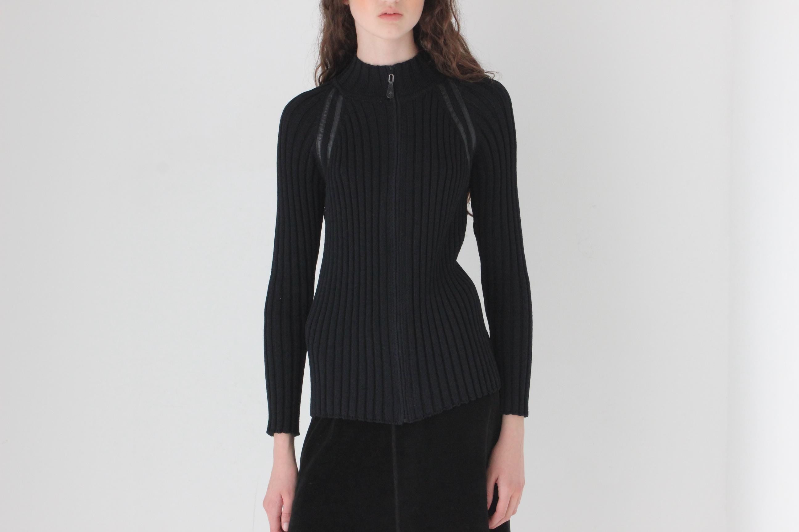 FRENCH COLLECTION 90s St John Sport Luxury Ribbed Zip Front Knit