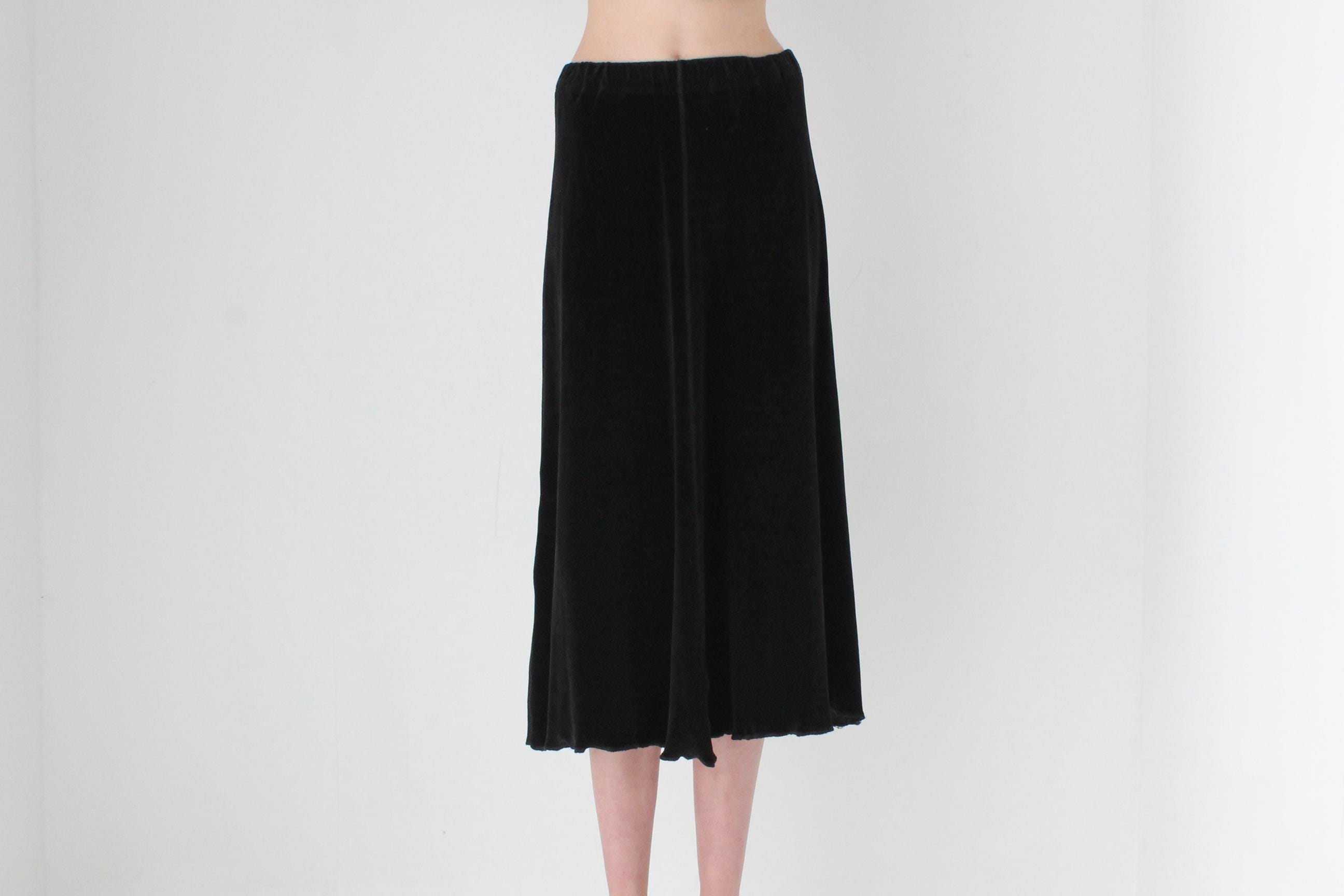 FRENCH COLLECTION 80s Sonia Rykiel Minimal Velour Midi Skirt