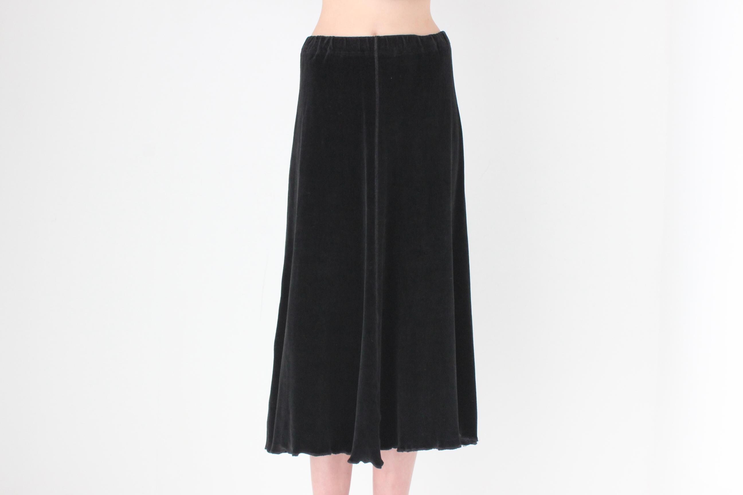 FRENCH COLLECTION 80s Sonia Rykiel Minimal Velour Midi Skirt