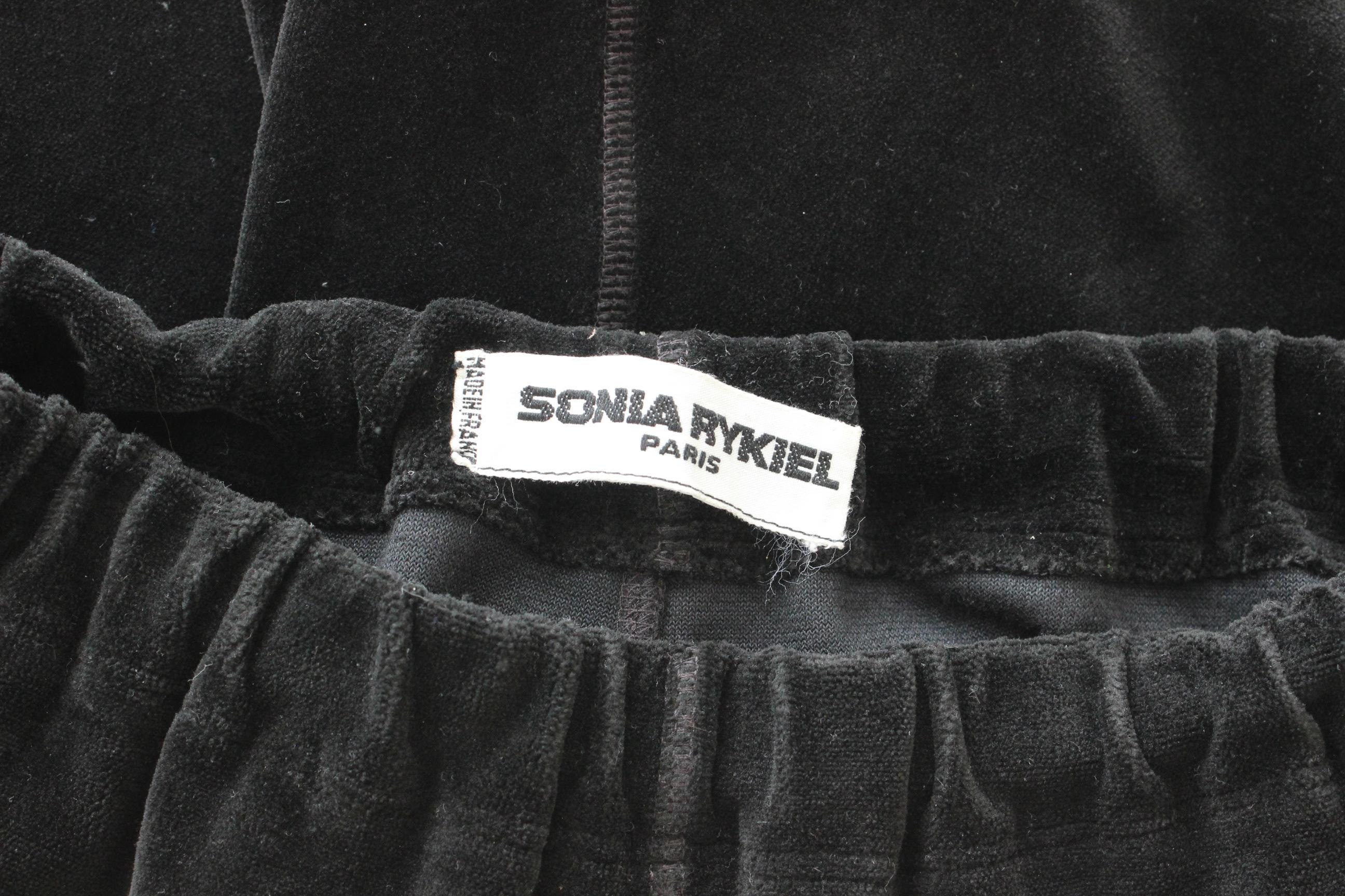 FRENCH COLLECTION 80s Sonia Rykiel Minimal Velour Midi Skirt