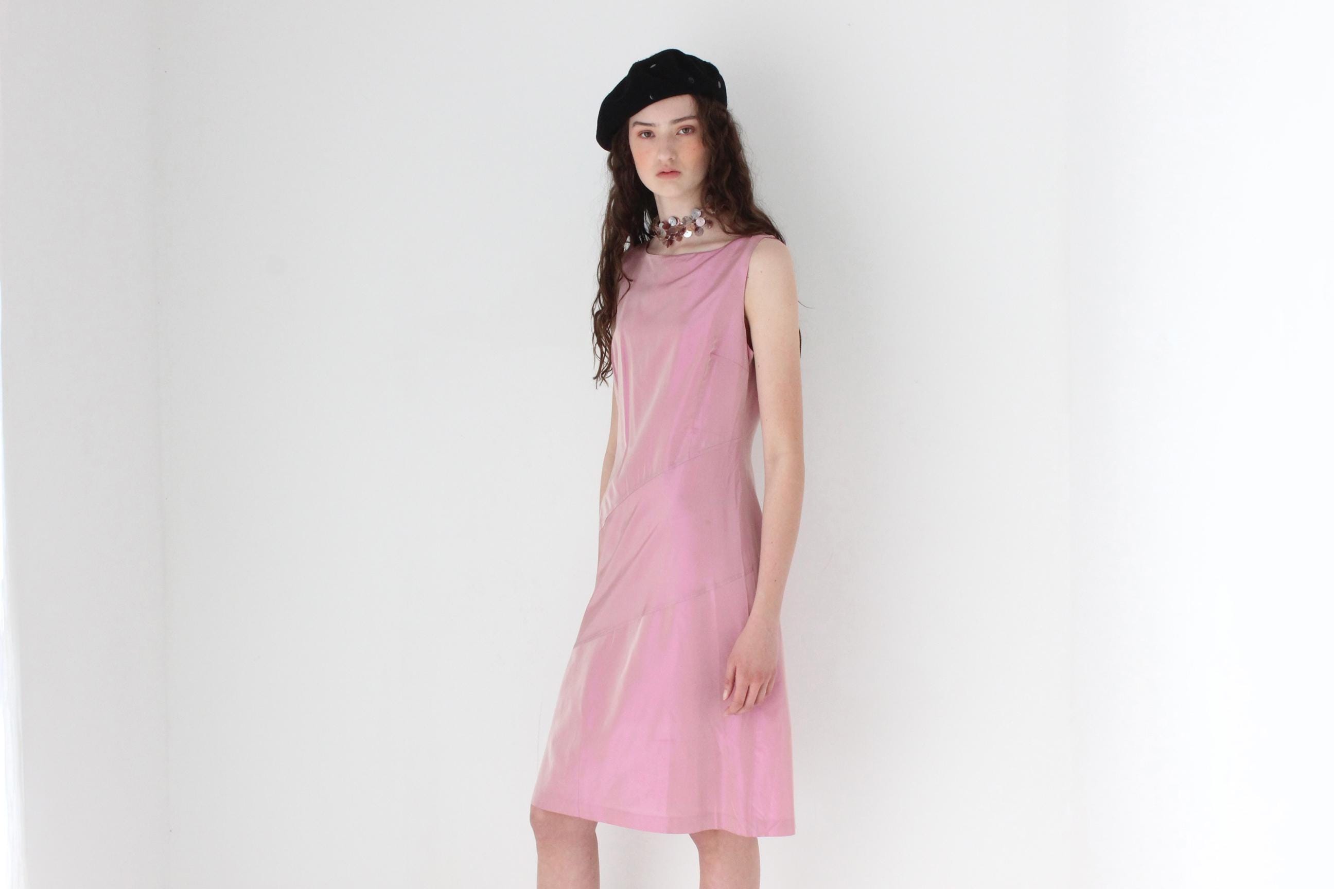 FRENCH COLLECTION 90s Iridescent Bateau Neck Dress